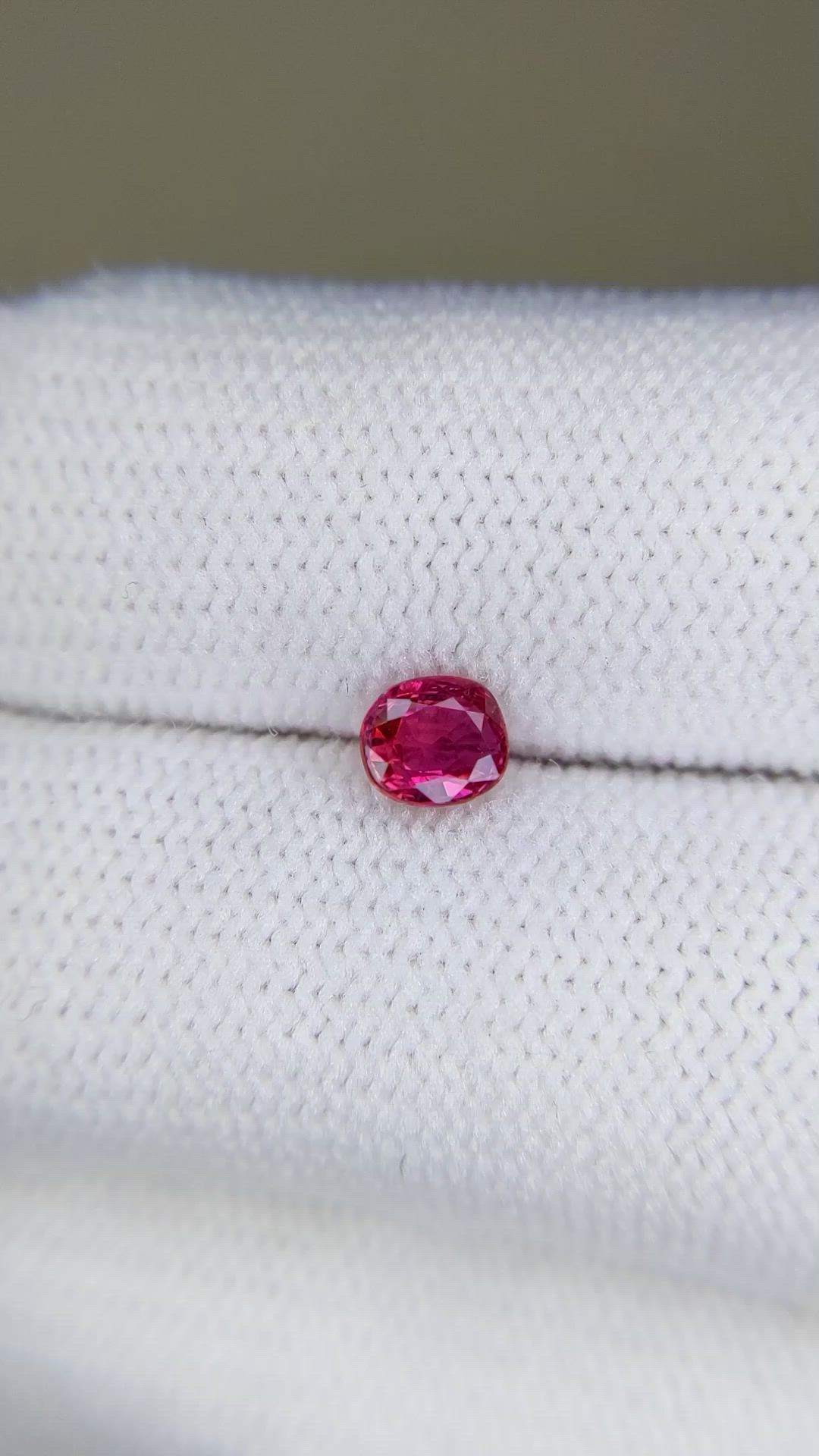 0.56 Ct. Pinkish Red Ruby from Mozambique Size Video