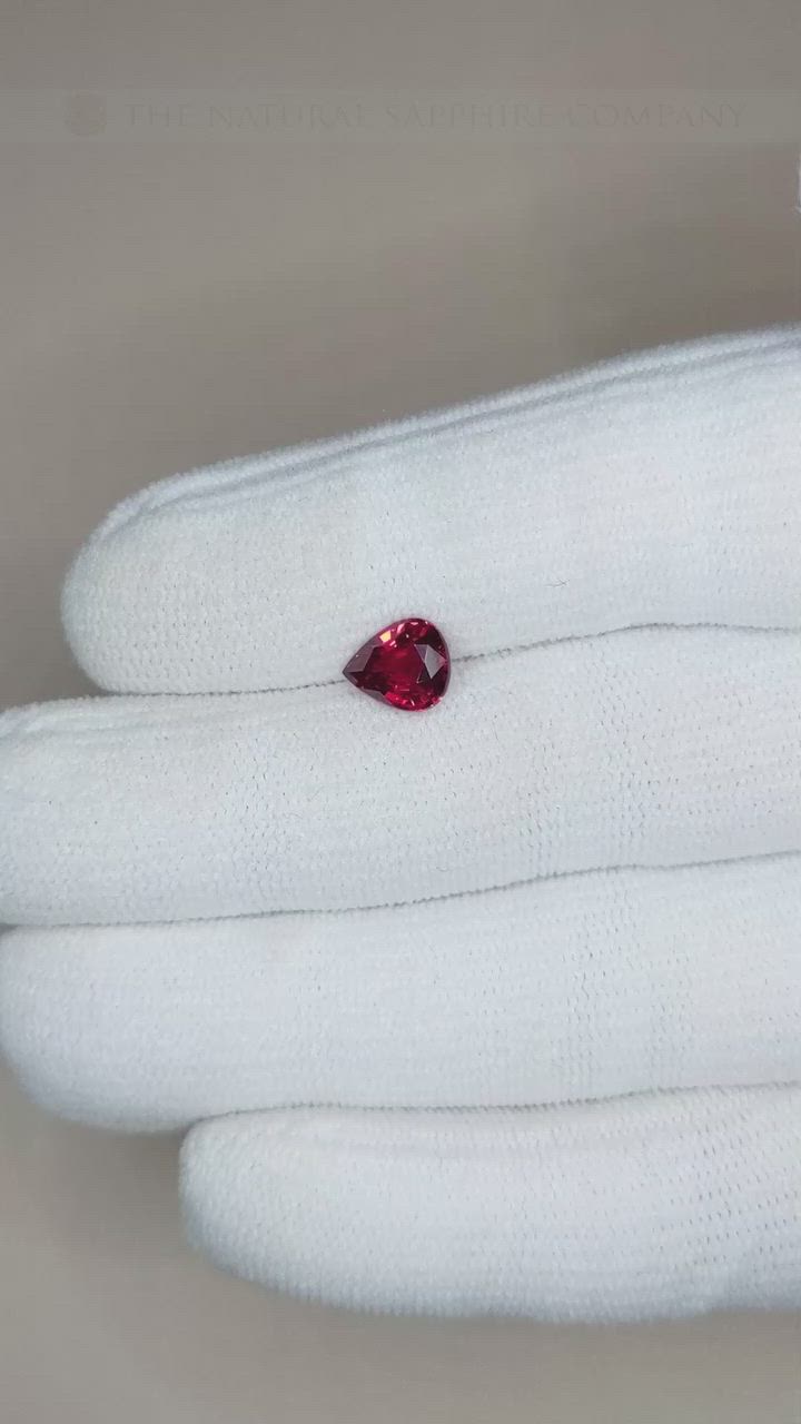 1.68 Ct. Pinkish Red Ruby from Mozambique Size Video