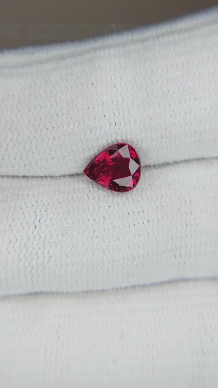 1.68 Ct. Pinkish Red Ruby from Mozambique Size Video