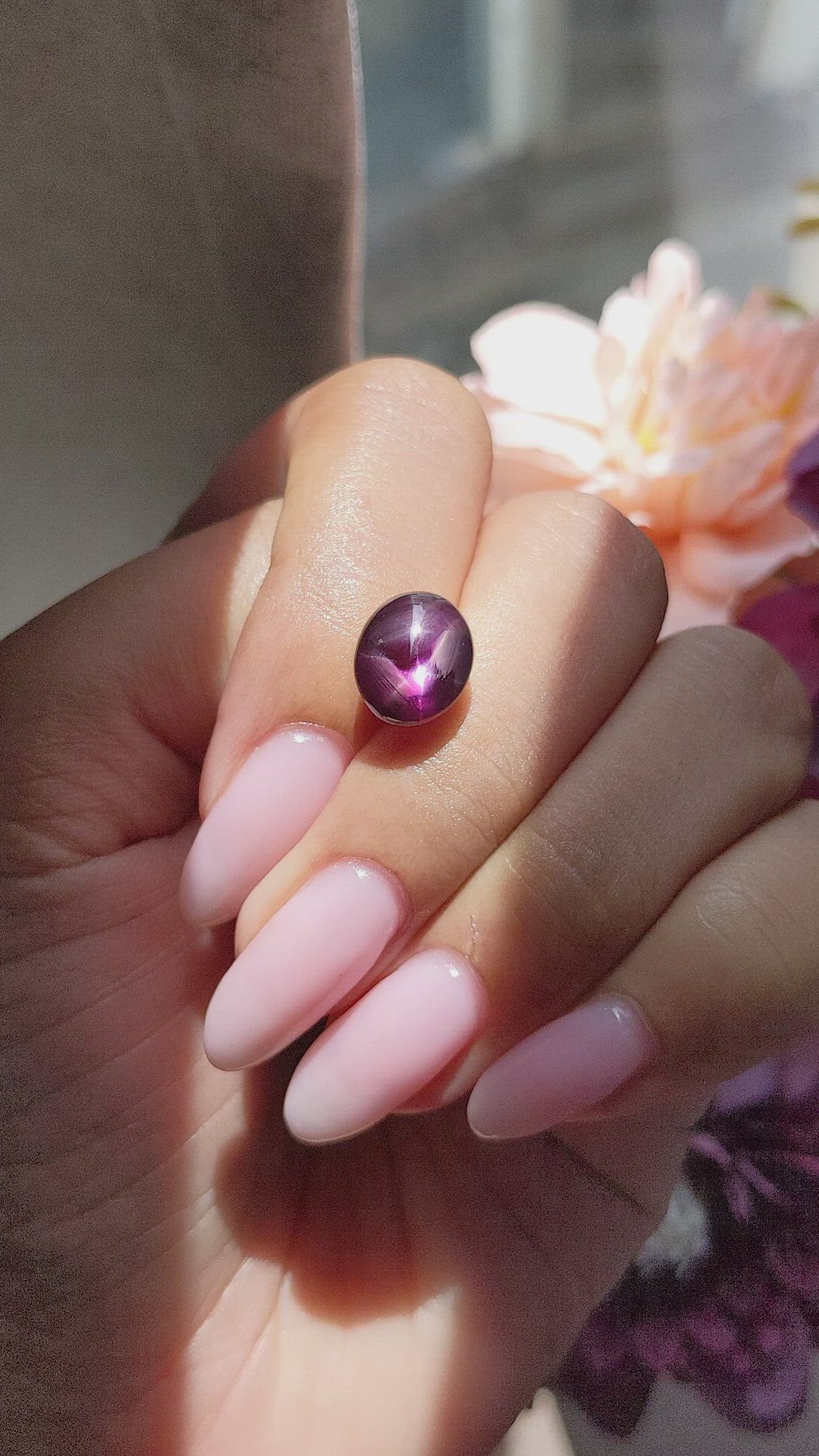 6.57 Ct. Purplish Red Star Ruby from Tanzania Size Video