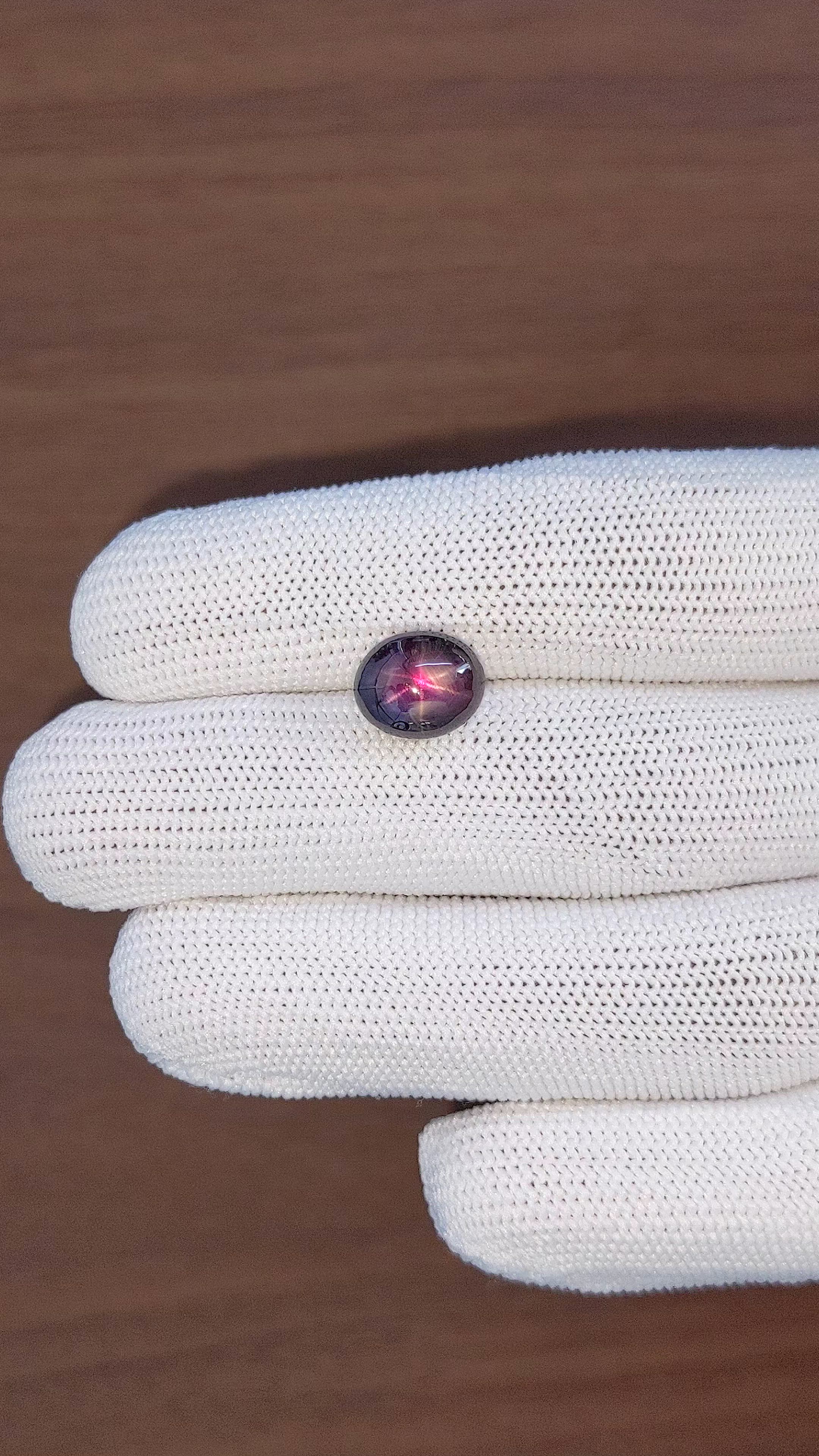 6.57 Ct. Purplish Red Star Ruby from Tanzania Size Video