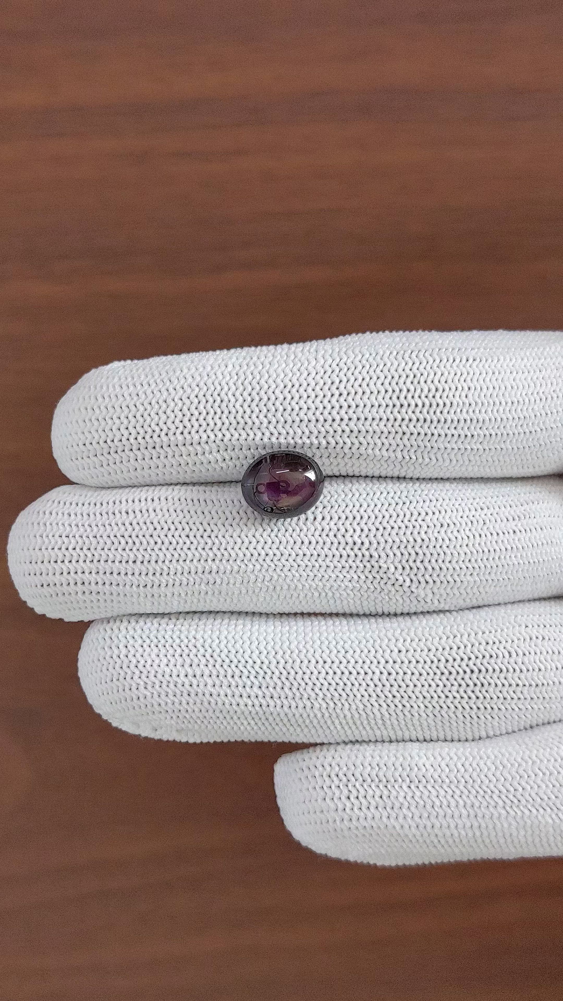 6.57 Ct. Purplish Red Star Ruby from Tanzania Size Video