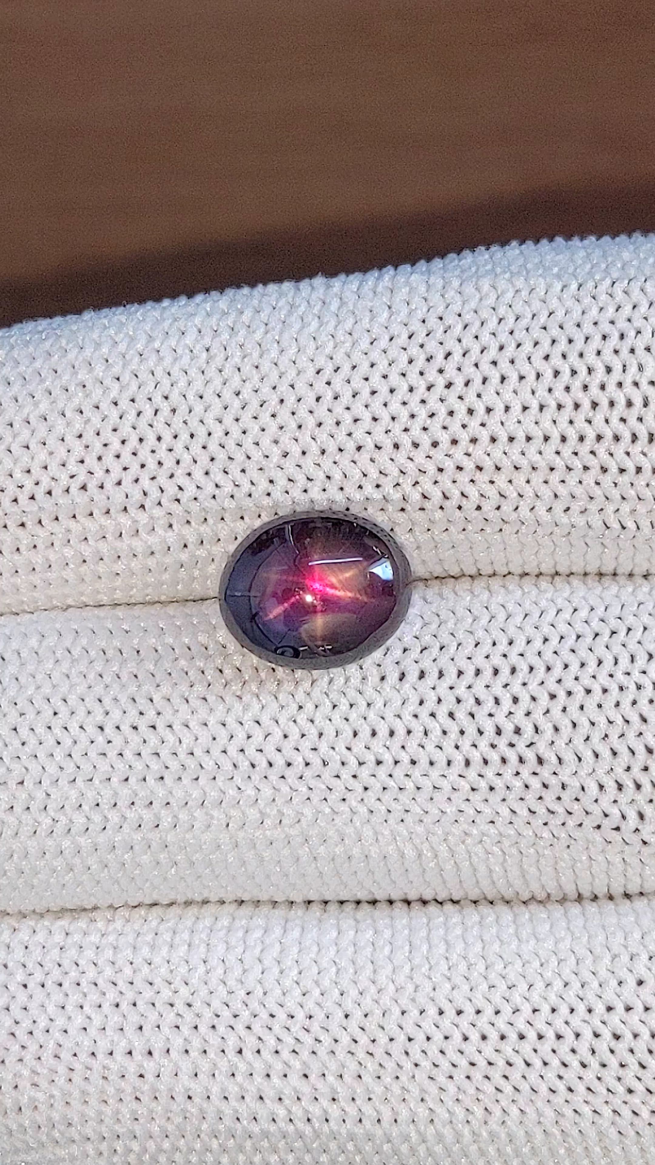 6.57 Ct. Purplish Red Star Ruby from Tanzania Size Video