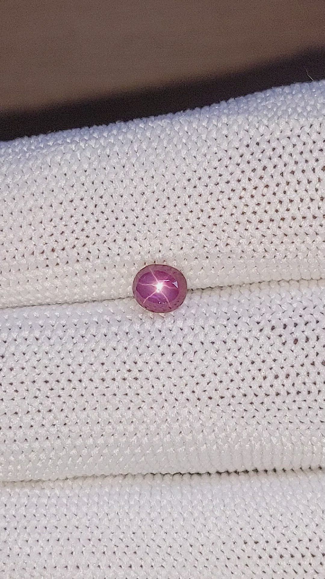 0.79 Ct. Purplish Red Star Ruby from Tanzania Size Video