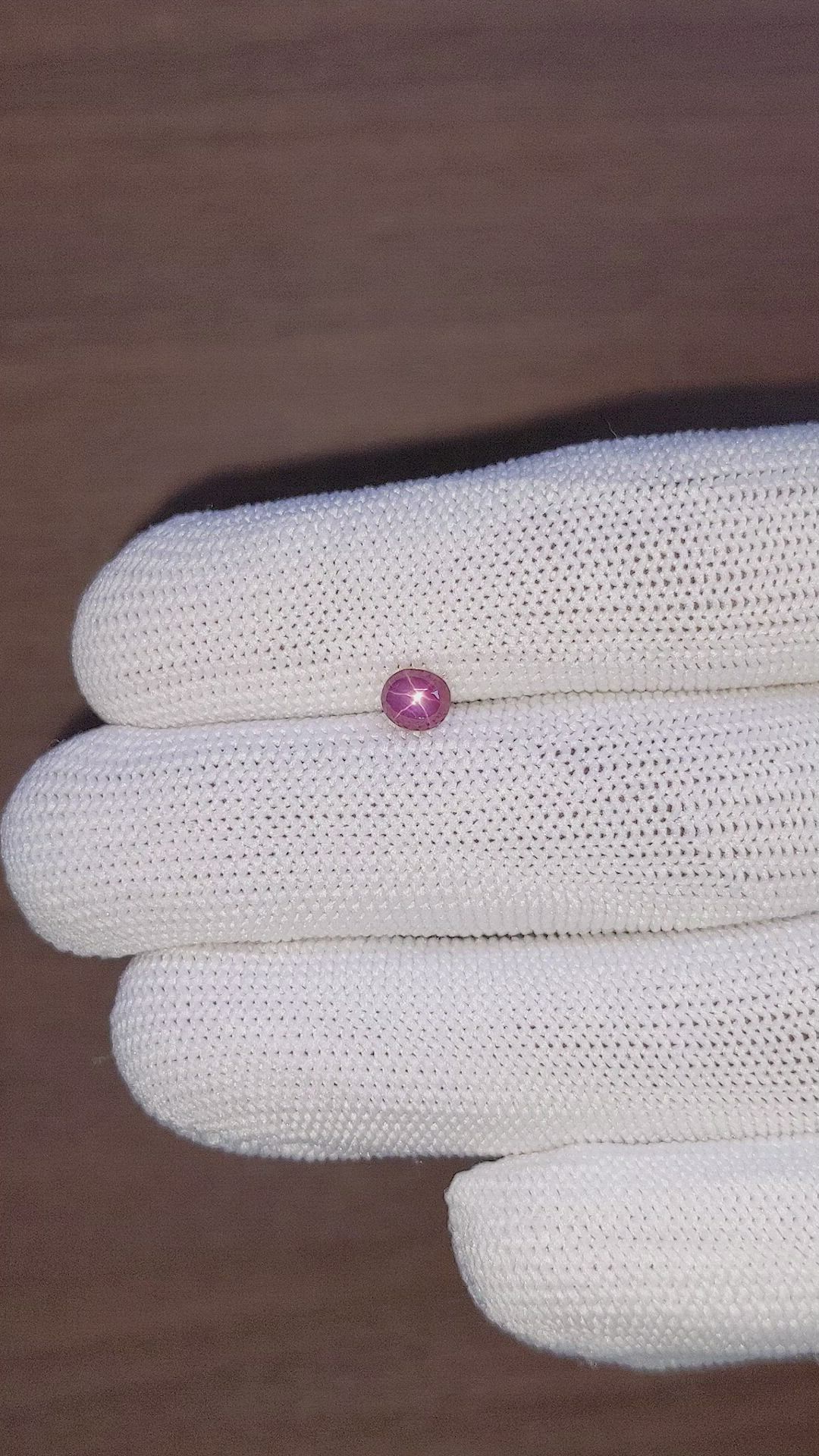 0.79 Ct. Purplish Red Star Ruby from Tanzania Size Video