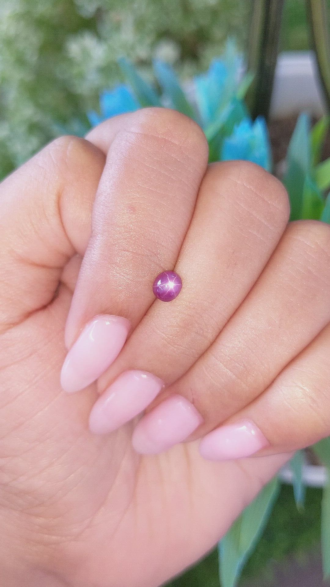 0.79 Ct. Purplish Red Star Ruby from Tanzania Size Video
