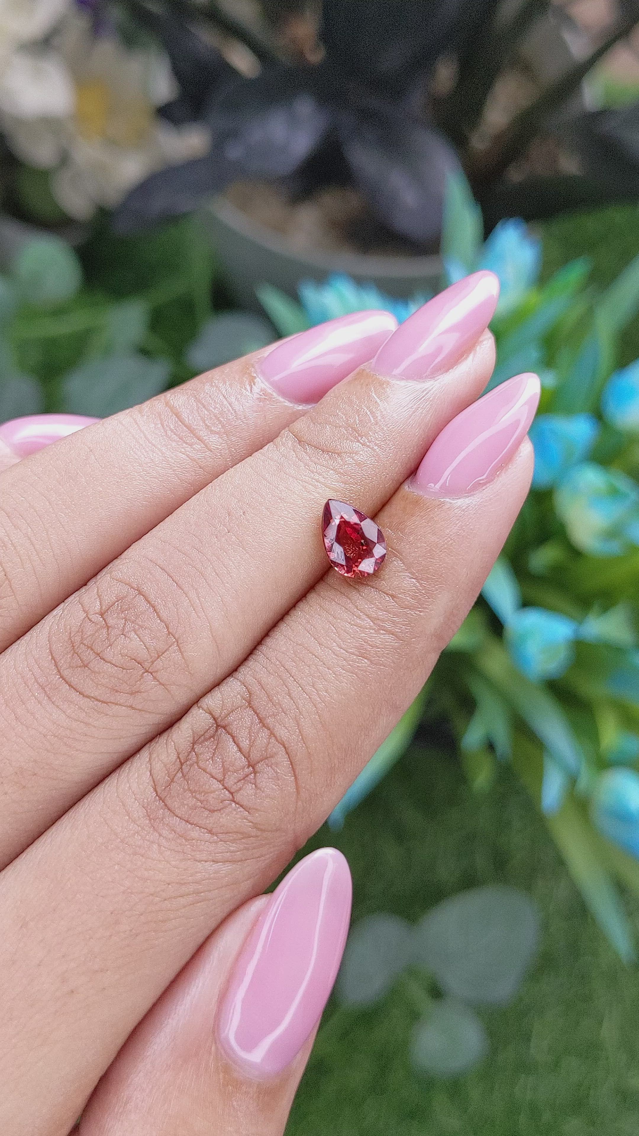 1.54 Ct. Orangish Red Ruby from Tanzania Size Video