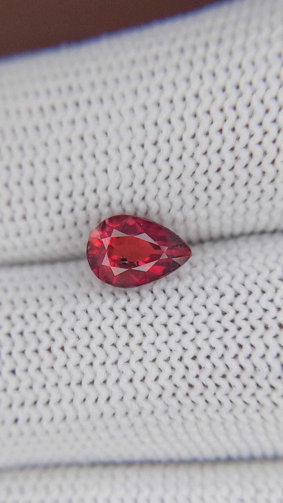 1.54 Ct. Orangish Red Ruby from Tanzania Size Video
