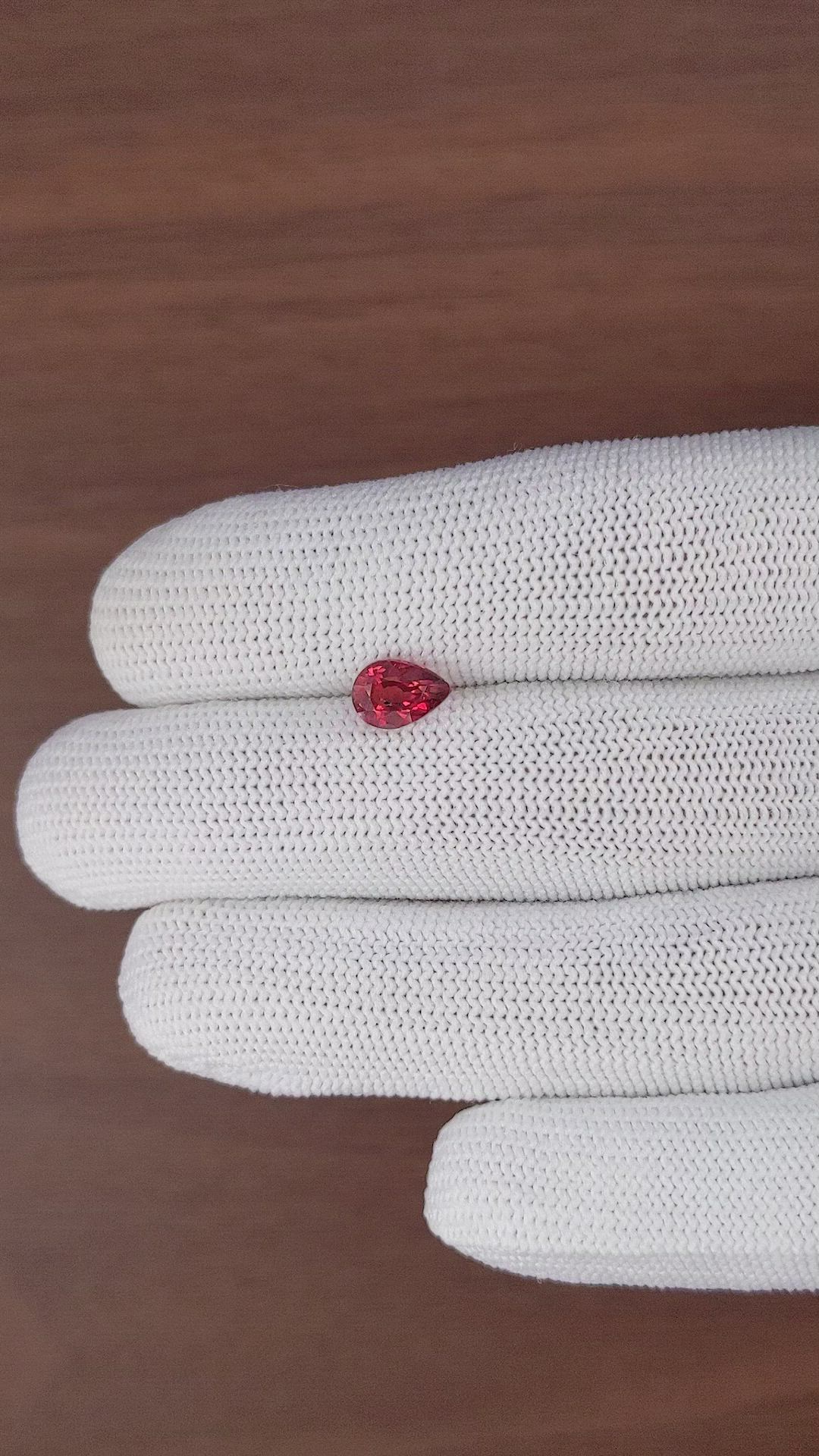 1.54 Ct. Orangish Red Ruby from Tanzania Size Video