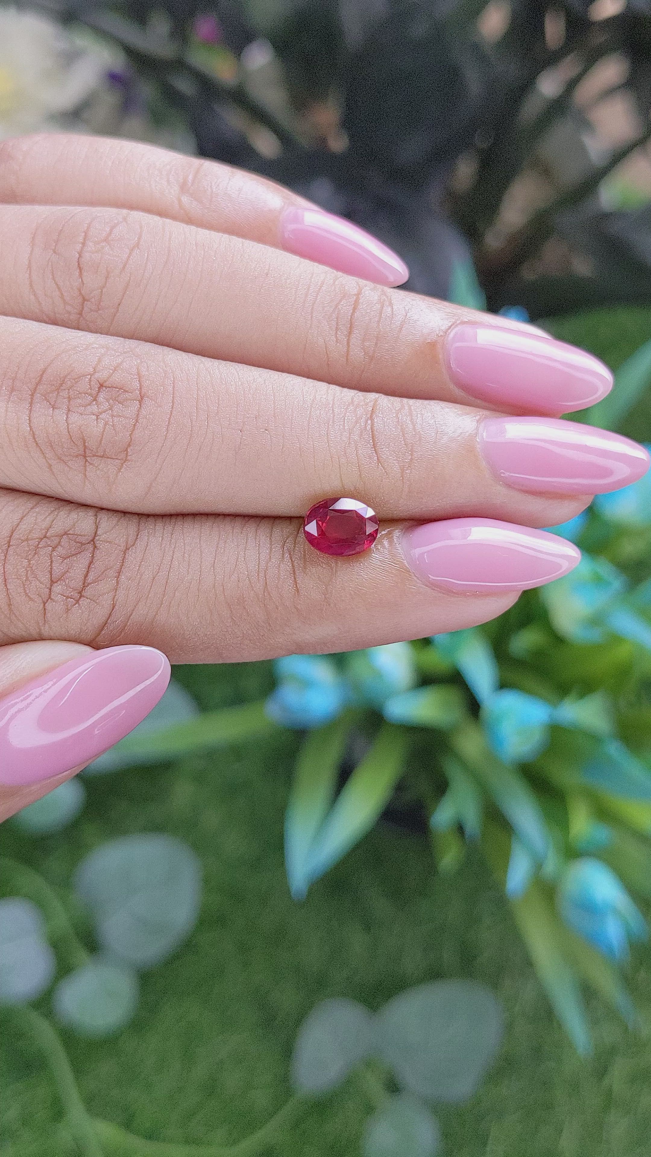 1.50 Ct. Pinkish Red Ruby from Tanzania Size Video
