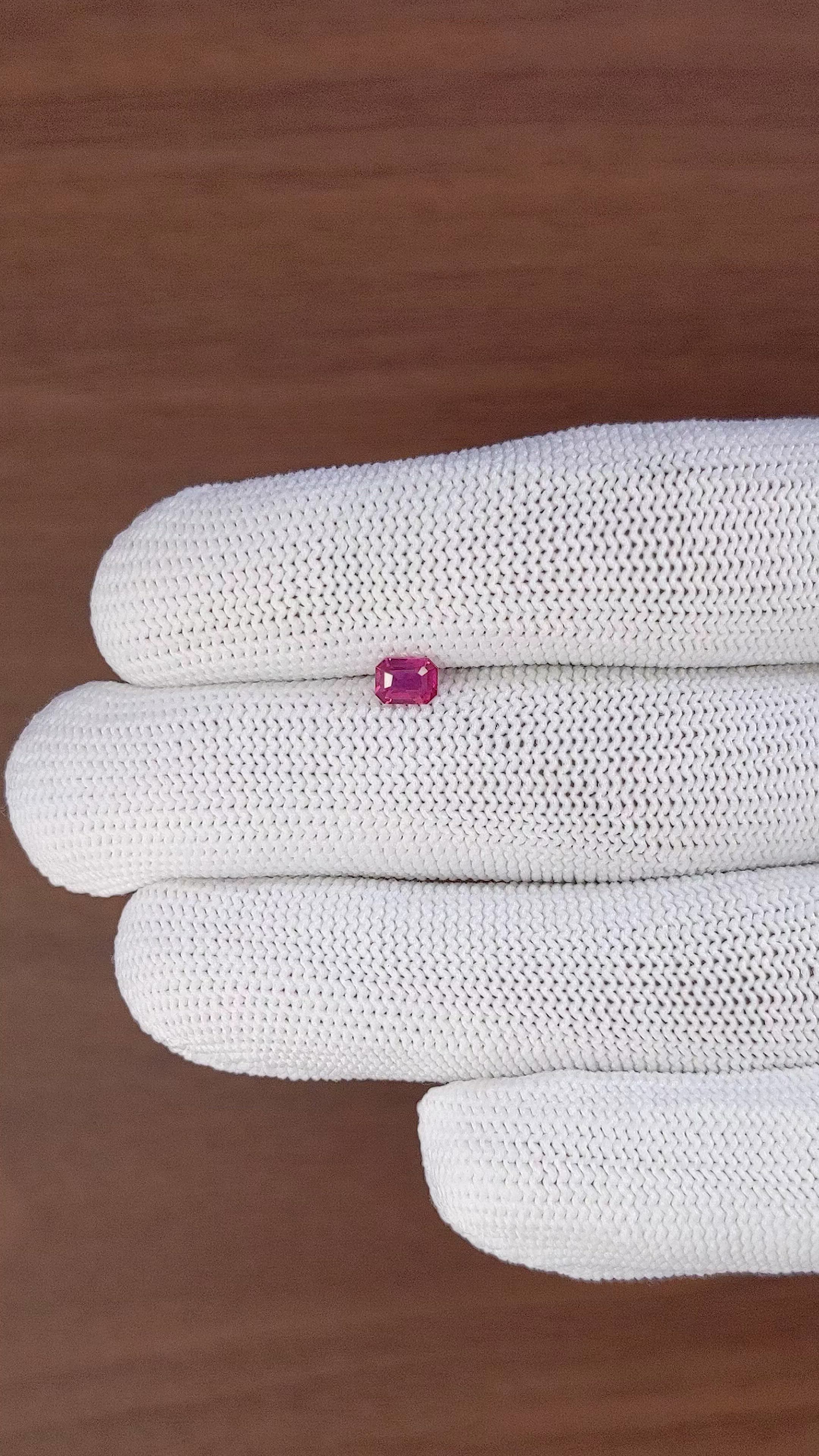 0.43 Ct. Pinkish Red Ruby from Mozambique Size Video