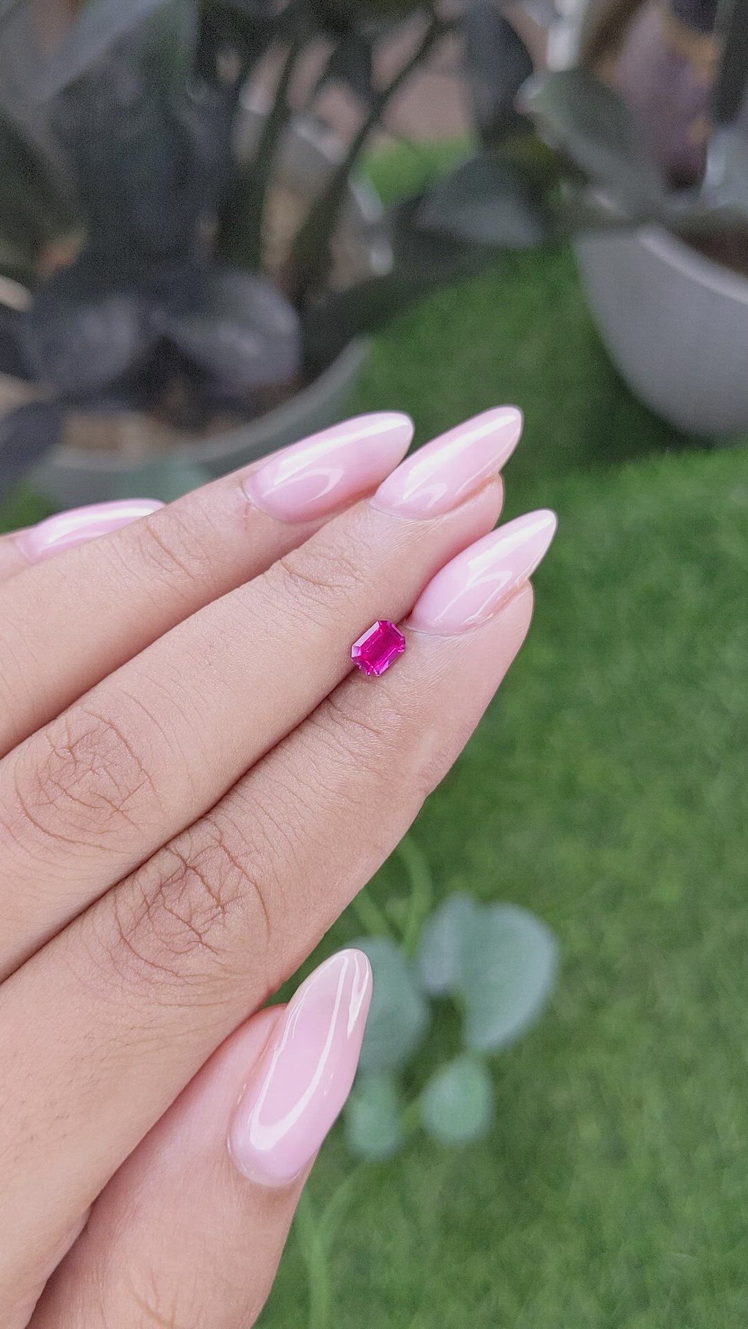 0.43 Ct. Pinkish Red Ruby from Mozambique Size Video