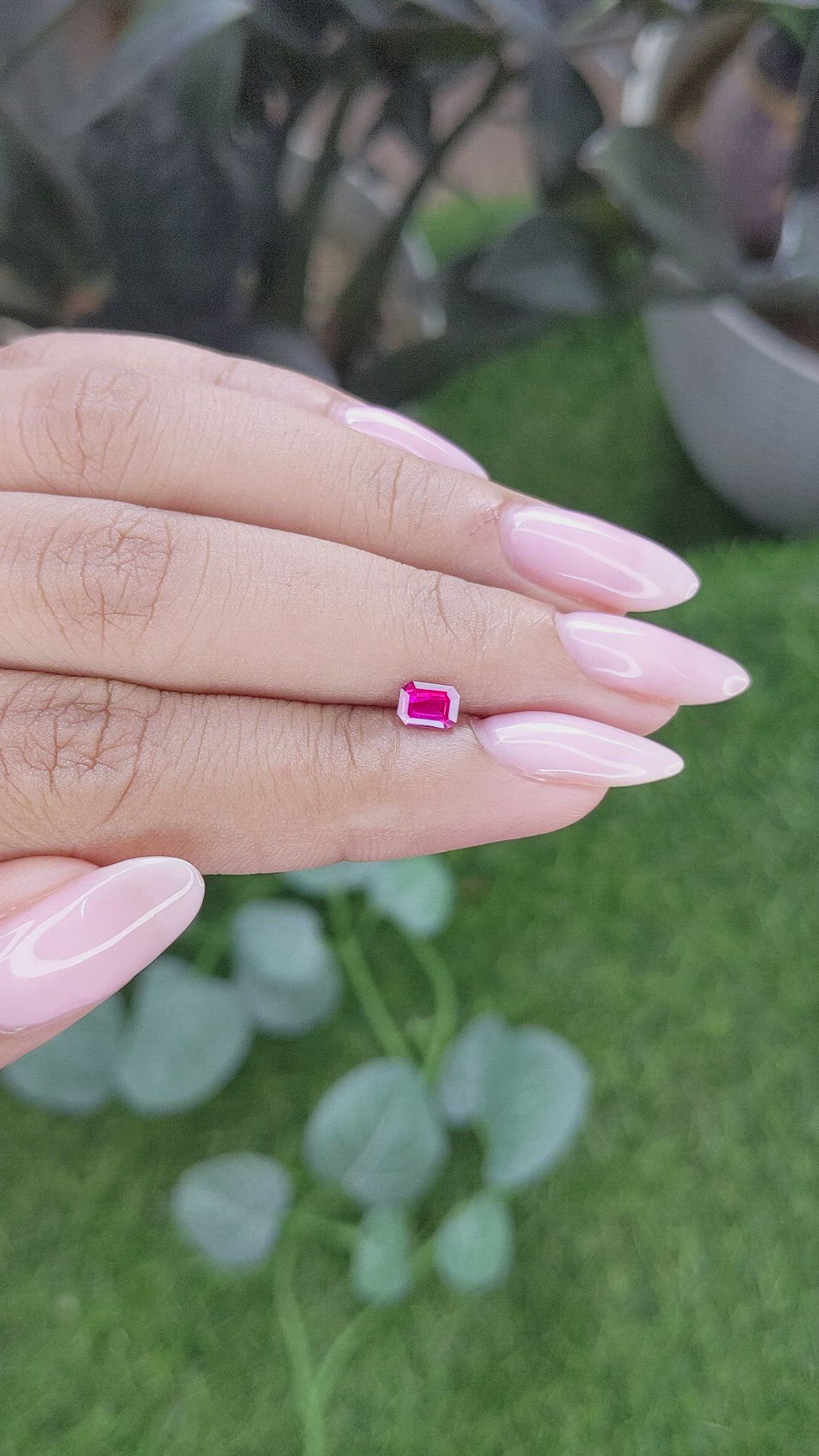 0.43 Ct. Pinkish Red Ruby from Mozambique Size Video