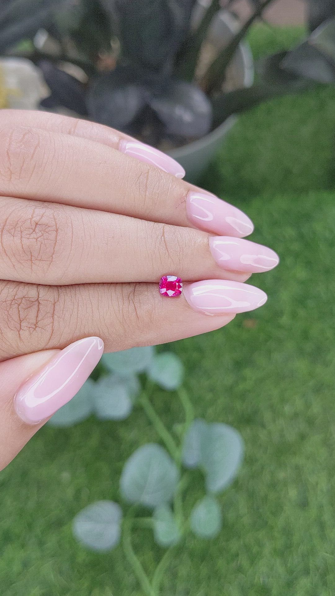 0.62 Ct. Pinkish Red Ruby from Mozambique Size Video
