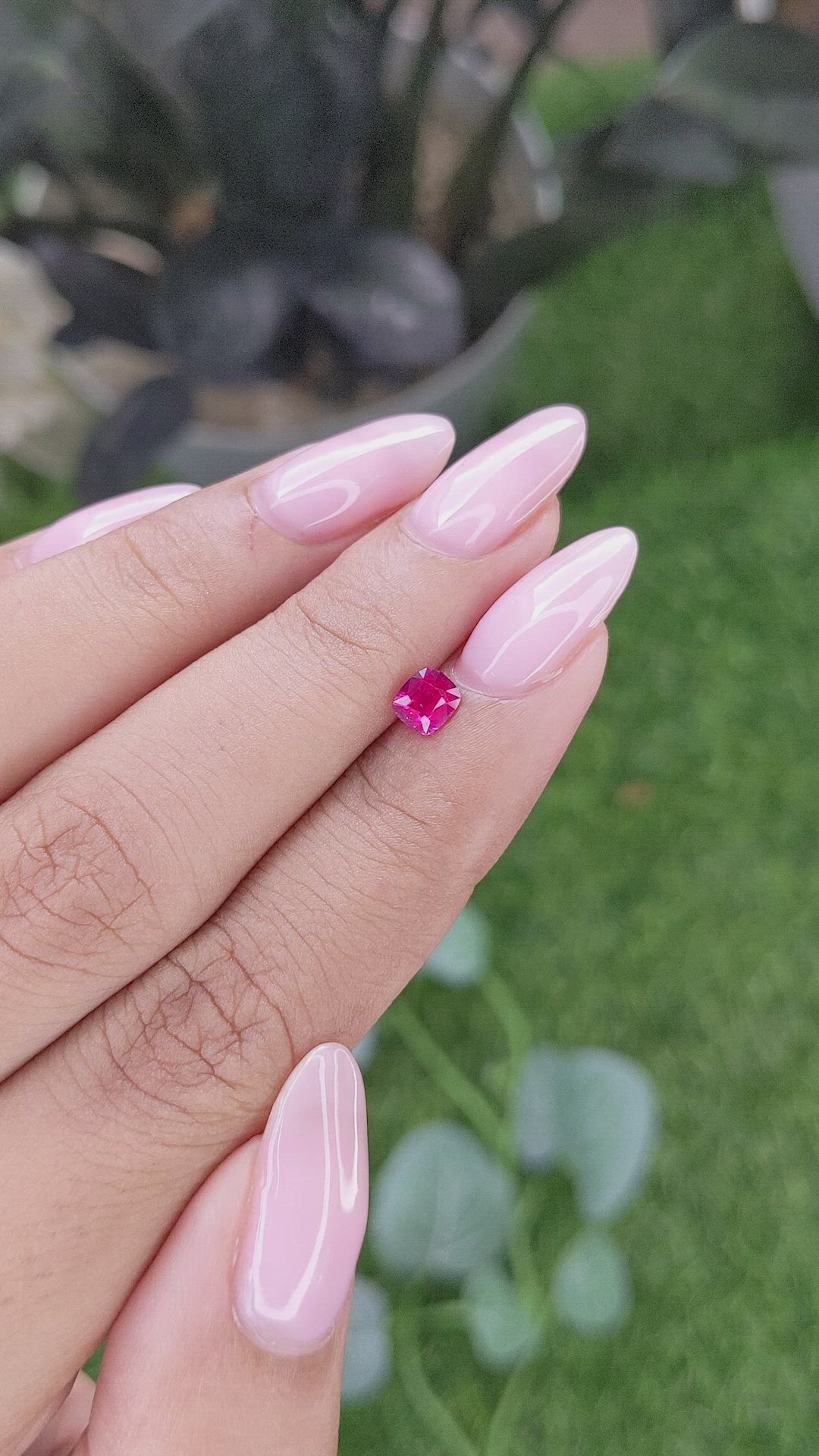 0.62 Ct. Pinkish Red Ruby from Mozambique Size Video