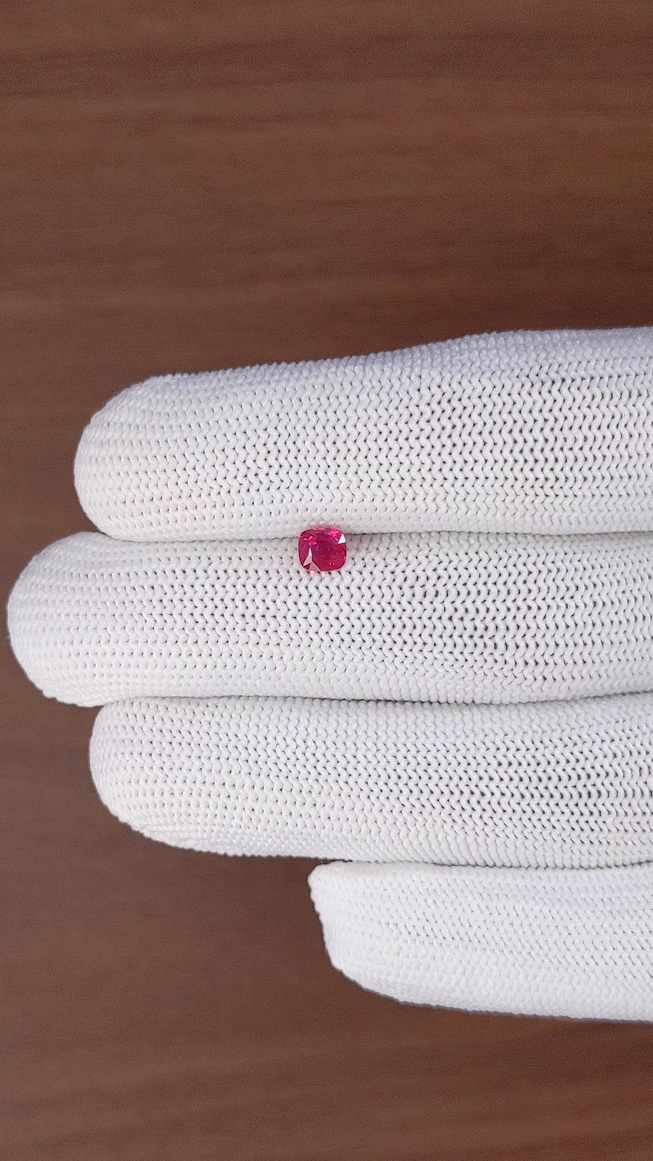 0.62 Ct. Pinkish Red Ruby from Mozambique Size Video