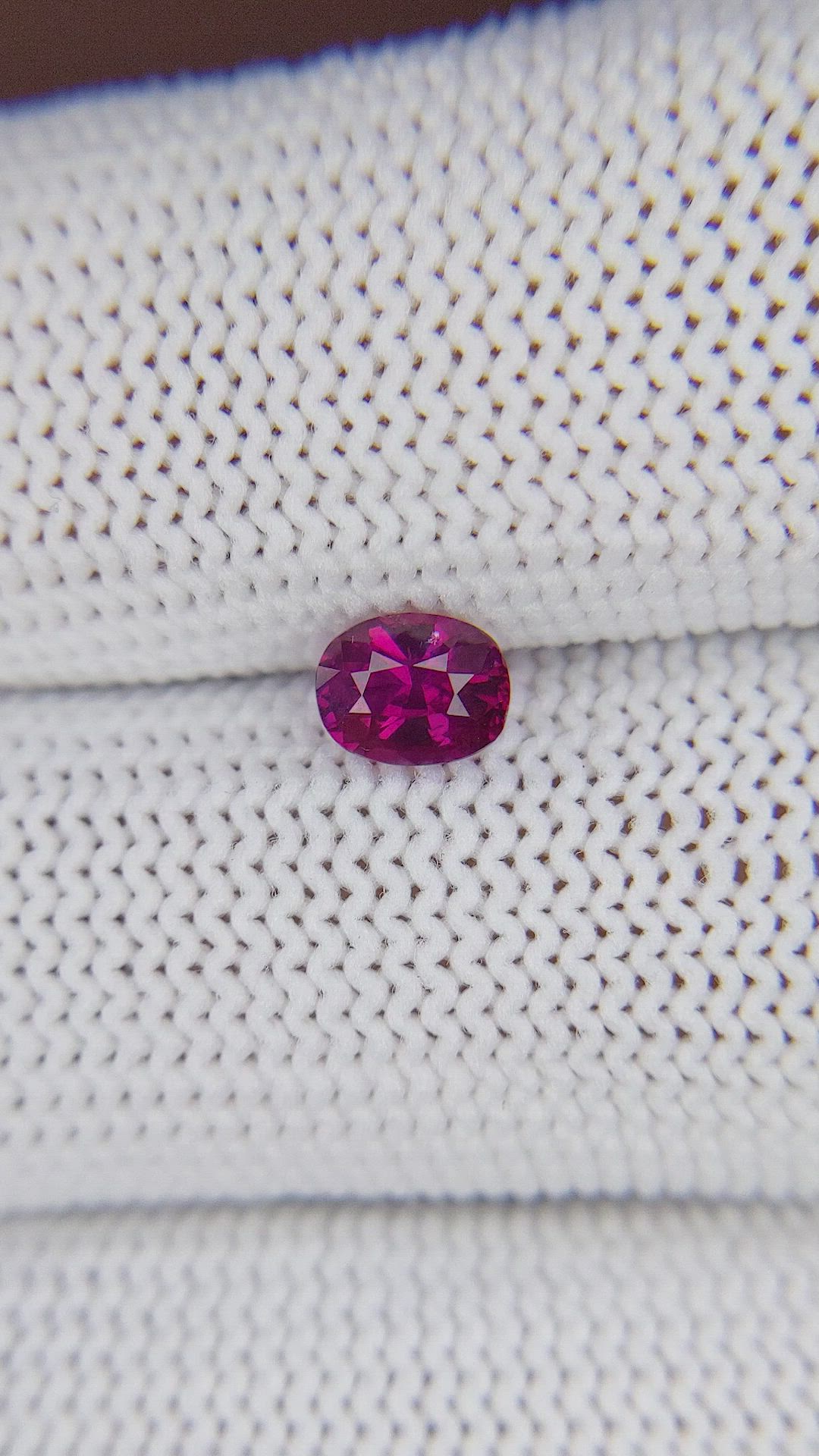 0.69 Ct. Pinkish Red Ruby from Mozambique Size Video