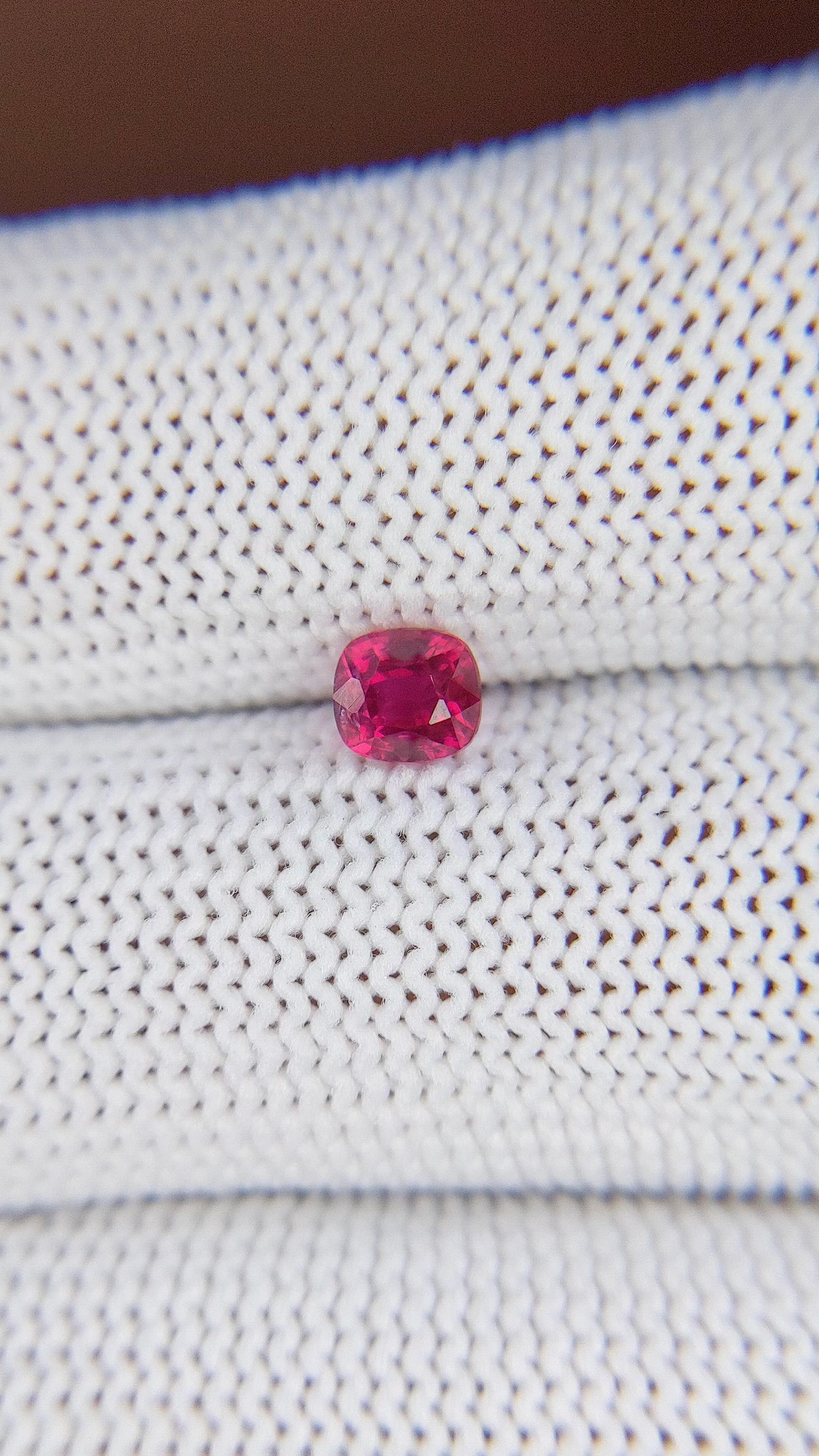 0.76 Ct. Pinkish Red Ruby from Mozambique Size Video