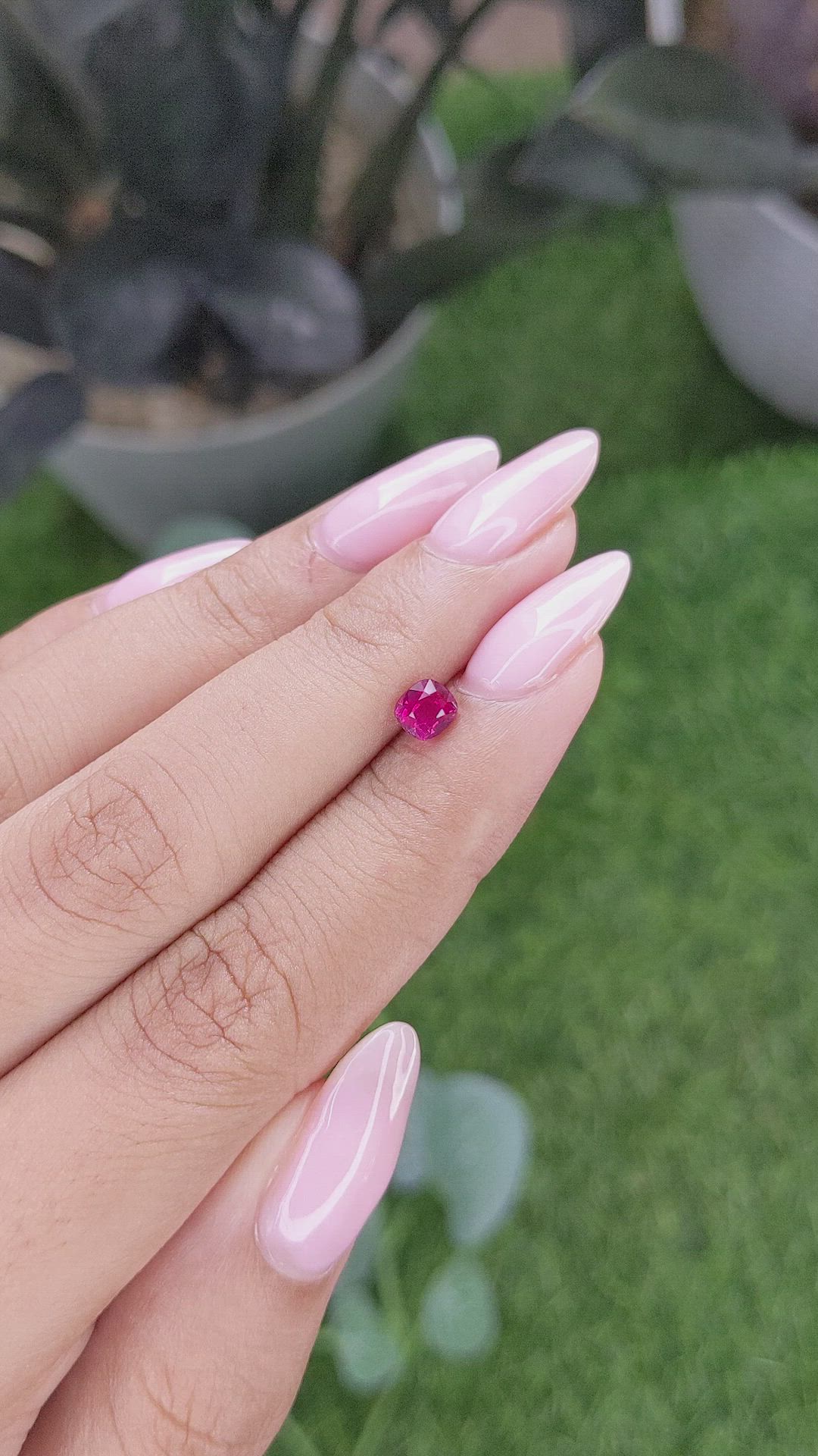 0.76 Ct. Pinkish Red Ruby from Mozambique Size Video