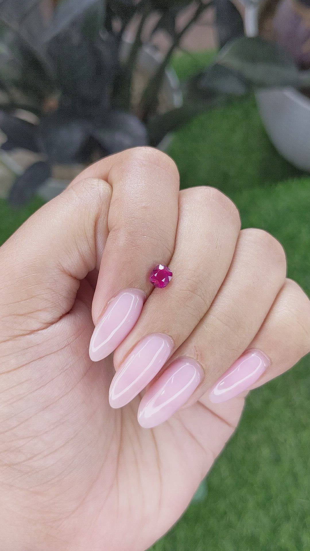 0.76 Ct. Pinkish Red Ruby from Mozambique Size Video