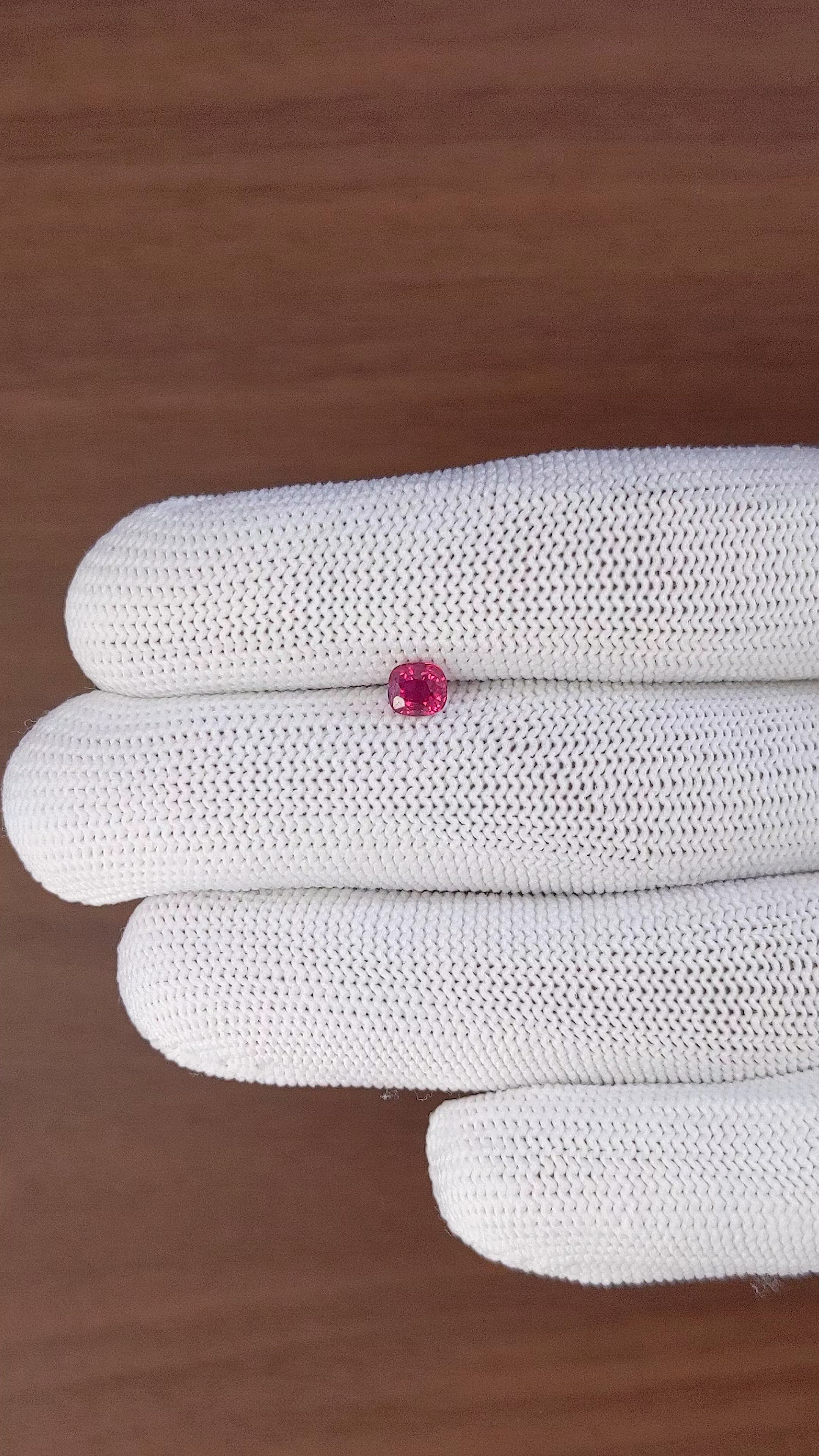 0.76 Ct. Pinkish Red Ruby from Mozambique Size Video