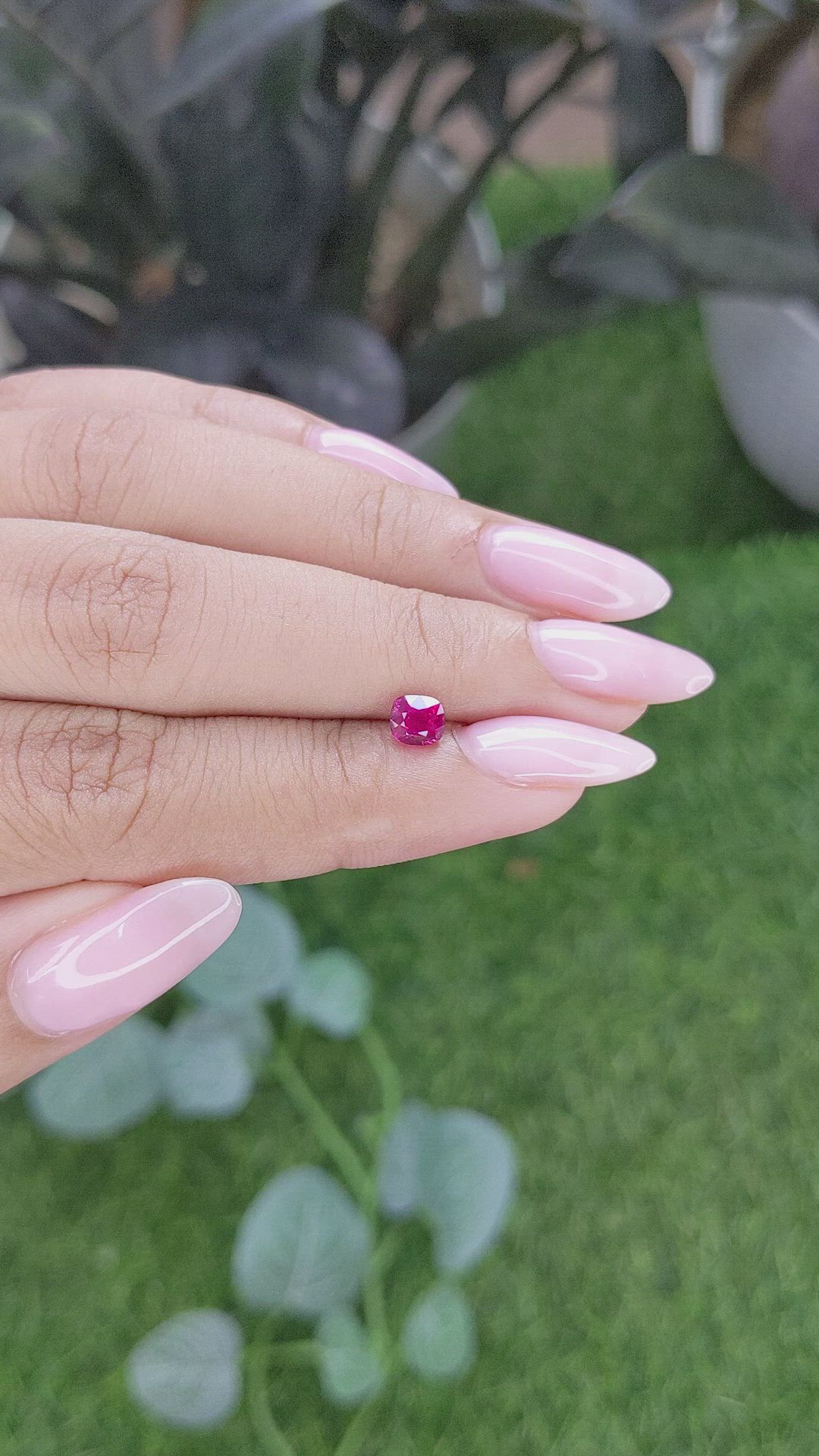 0.76 Ct. Pinkish Red Ruby from Mozambique Size Video
