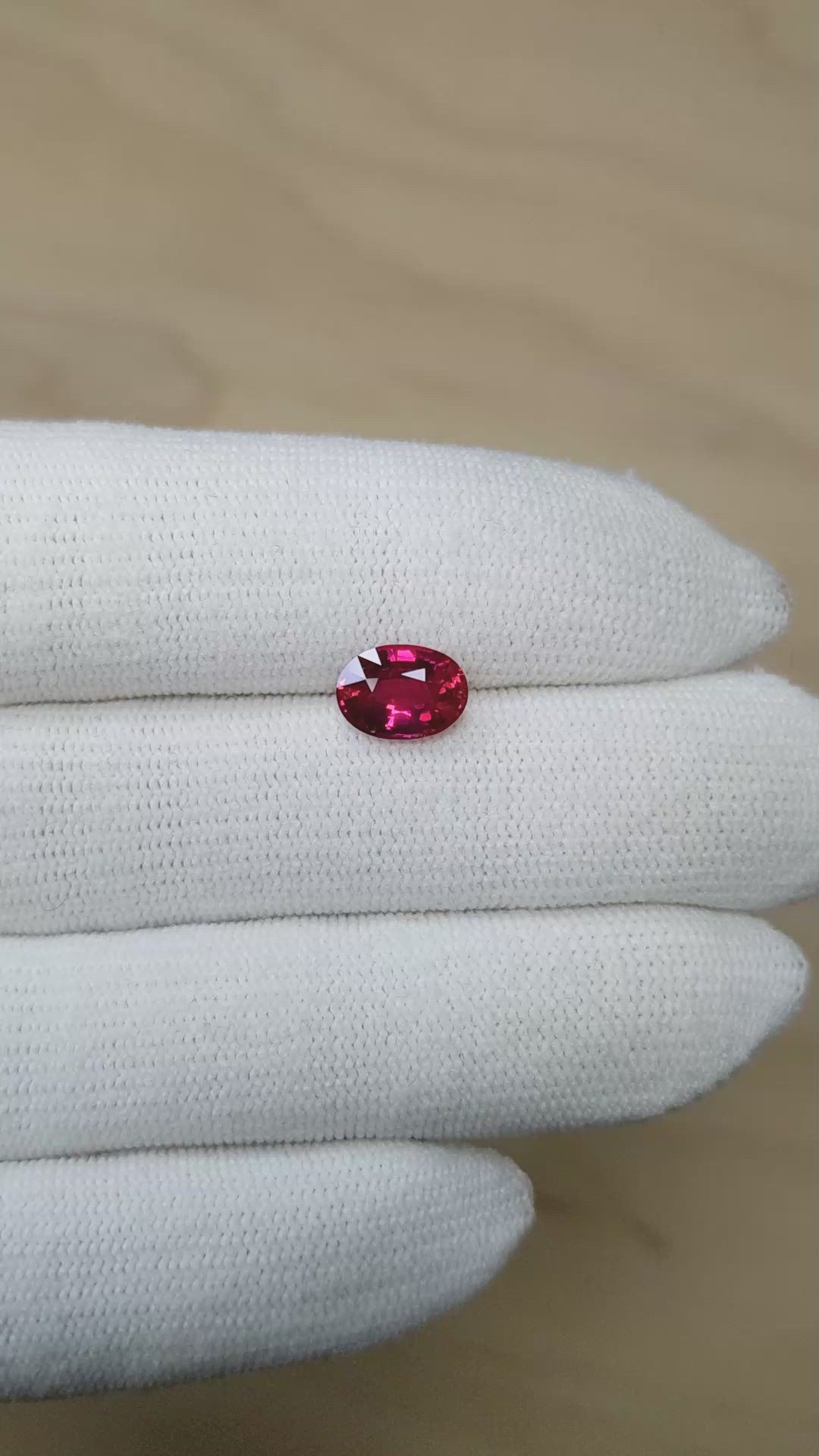 2.05 Ct. Pinkish Red Ruby from Mozambique Size Video
