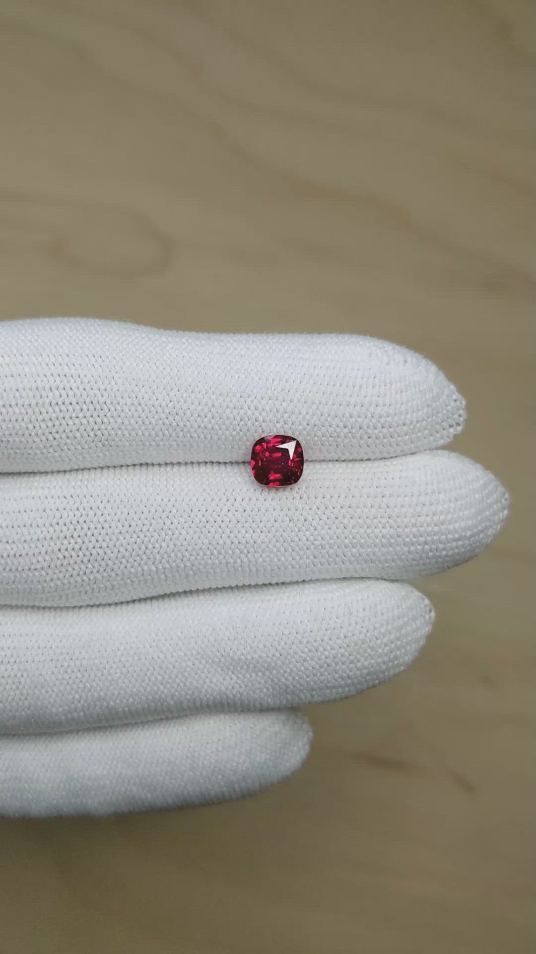 1.64 Ct. Purplish Red Ruby from Madagascar Size Video