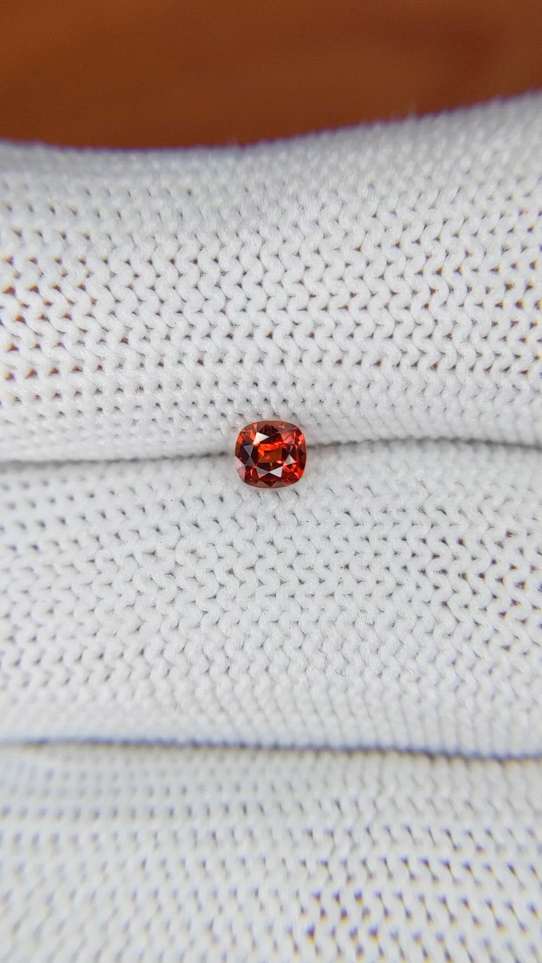 0.24 Ct. Orangish Red Ruby from Burma (Myanmar) Size Video