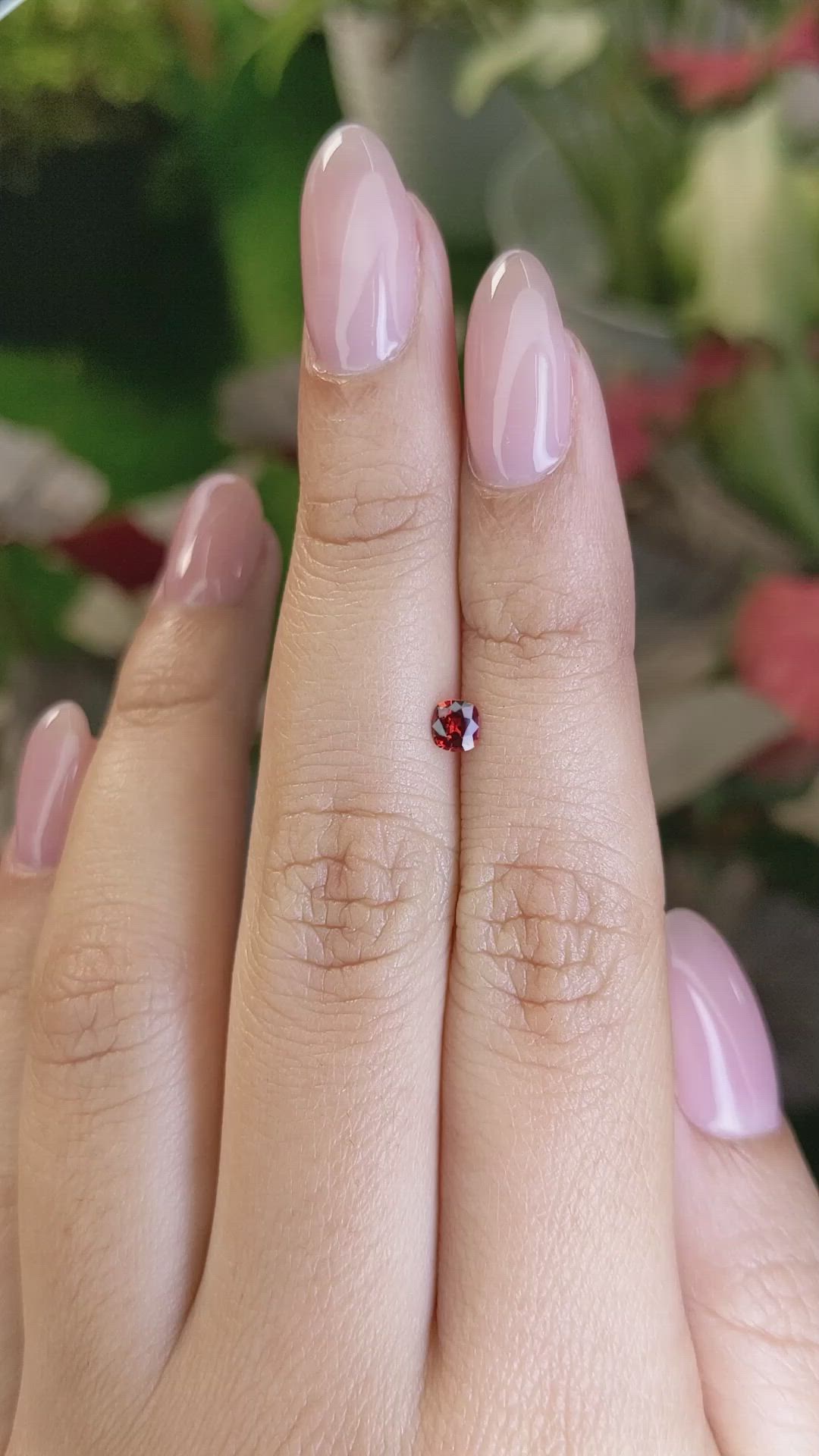0.24 Ct. Orangish Red Ruby from Burma (Myanmar) Size Video