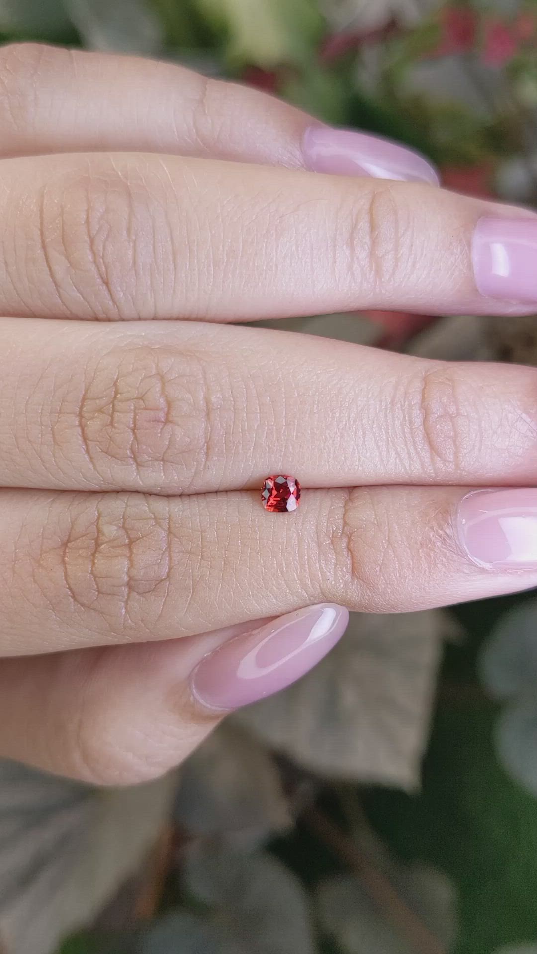 0.24 Ct. Orangish Red Ruby from Burma (Myanmar) Size Video