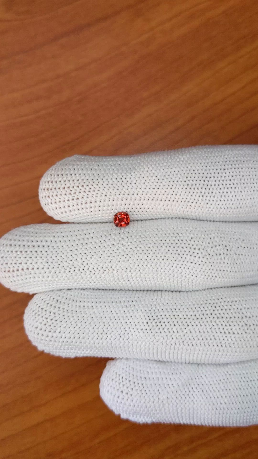 0.24 Ct. Orangish Red Ruby from Burma (Myanmar) Size Video
