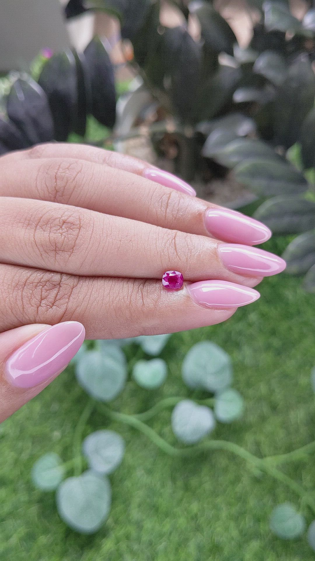 0.64 Ct. Pinkish Red Ruby from Mozambique Size Video