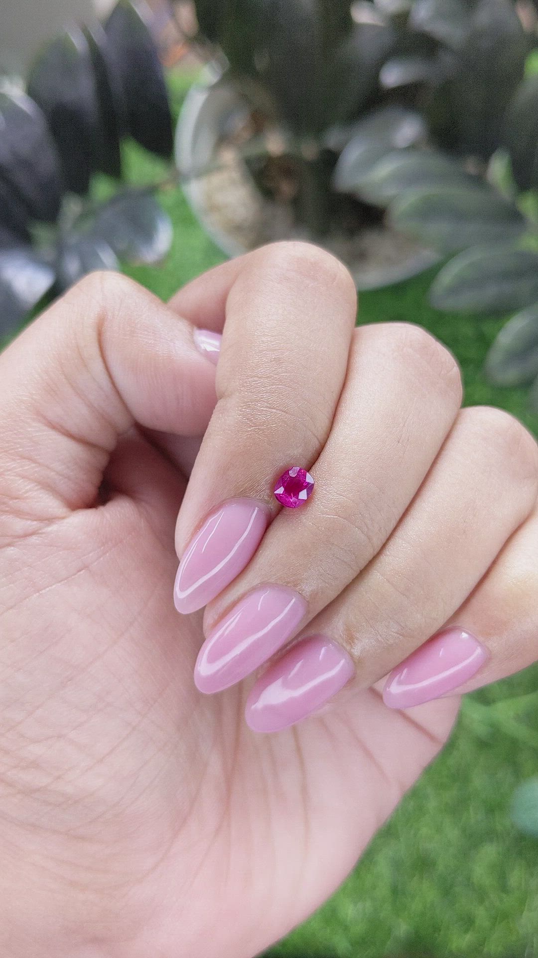 0.64 Ct. Pinkish Red Ruby from Mozambique Size Video