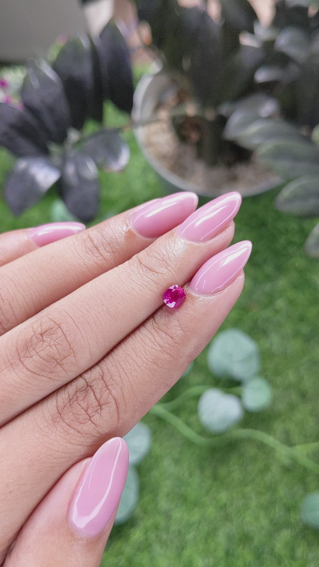 0.64 Ct. Pinkish Red Ruby from Mozambique Size Video