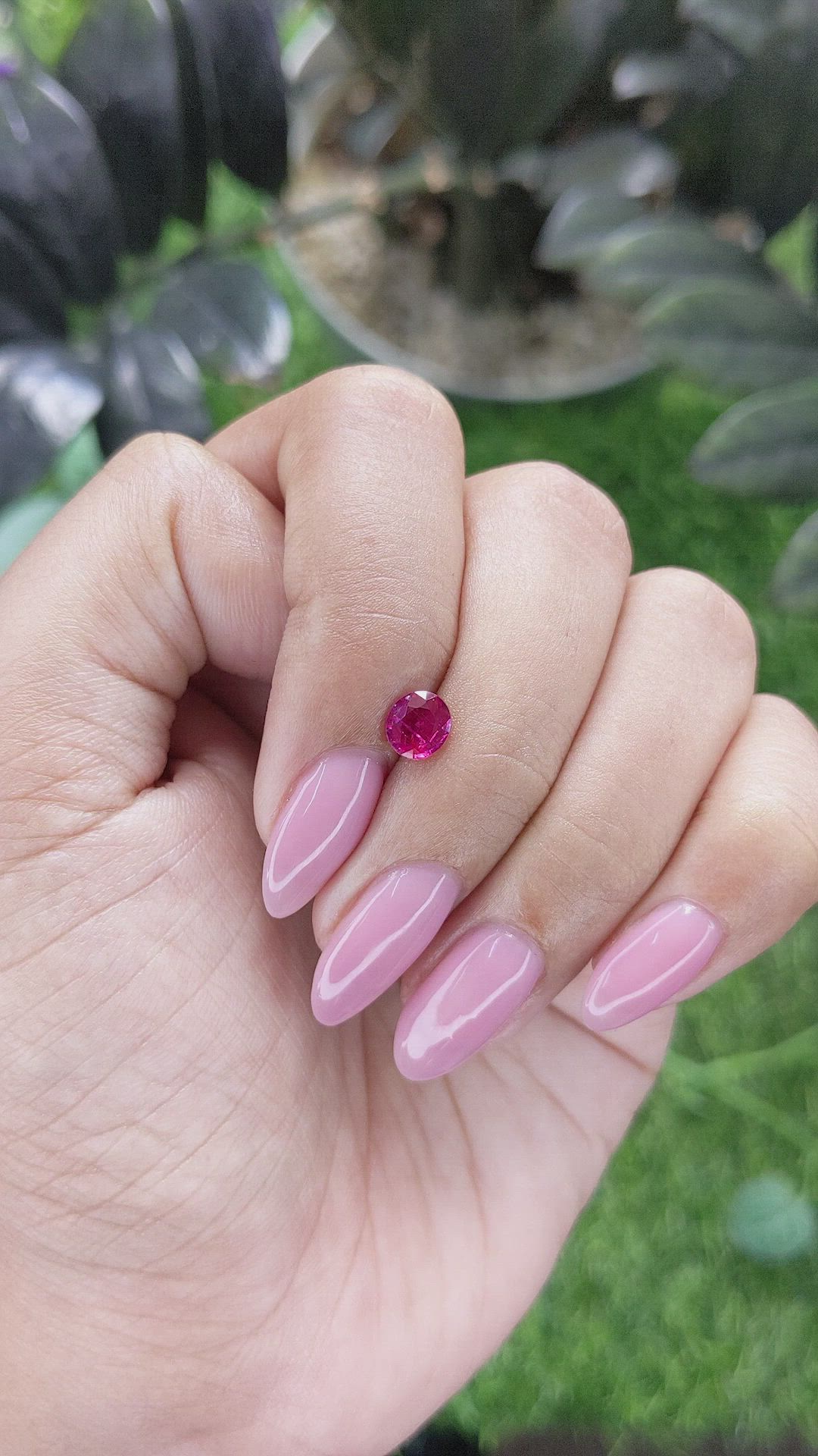 0.68 Ct. Pinkish Red Ruby from Mozambique Size Video