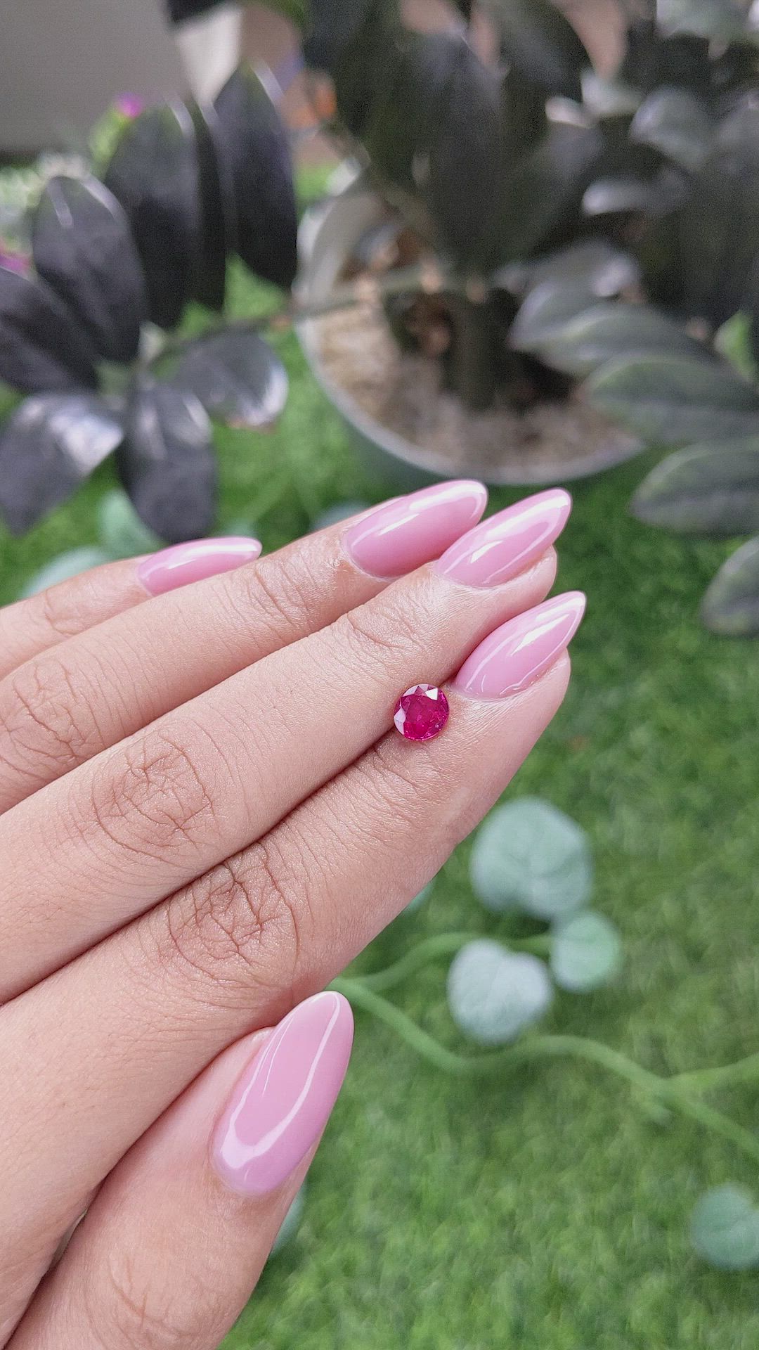 0.68 Ct. Pinkish Red Ruby from Mozambique Size Video