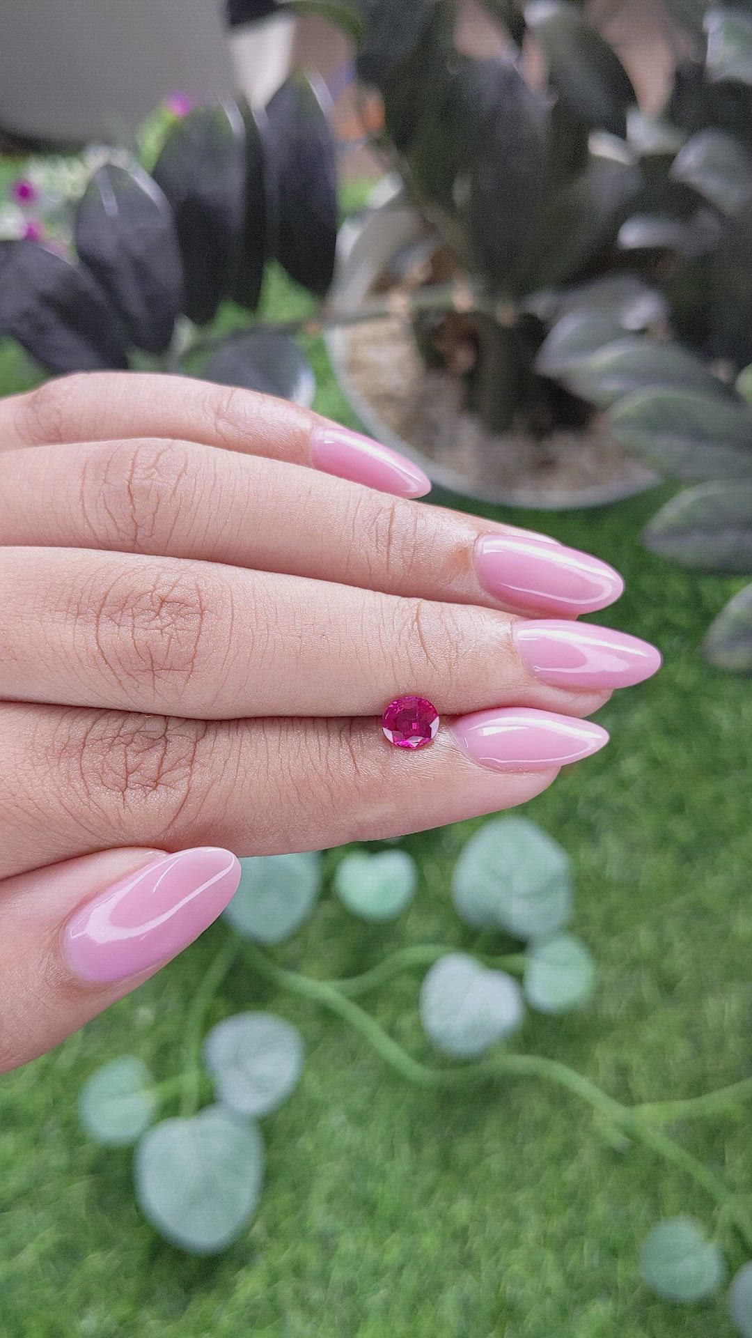 0.68 Ct. Pinkish Red Ruby from Mozambique Size Video