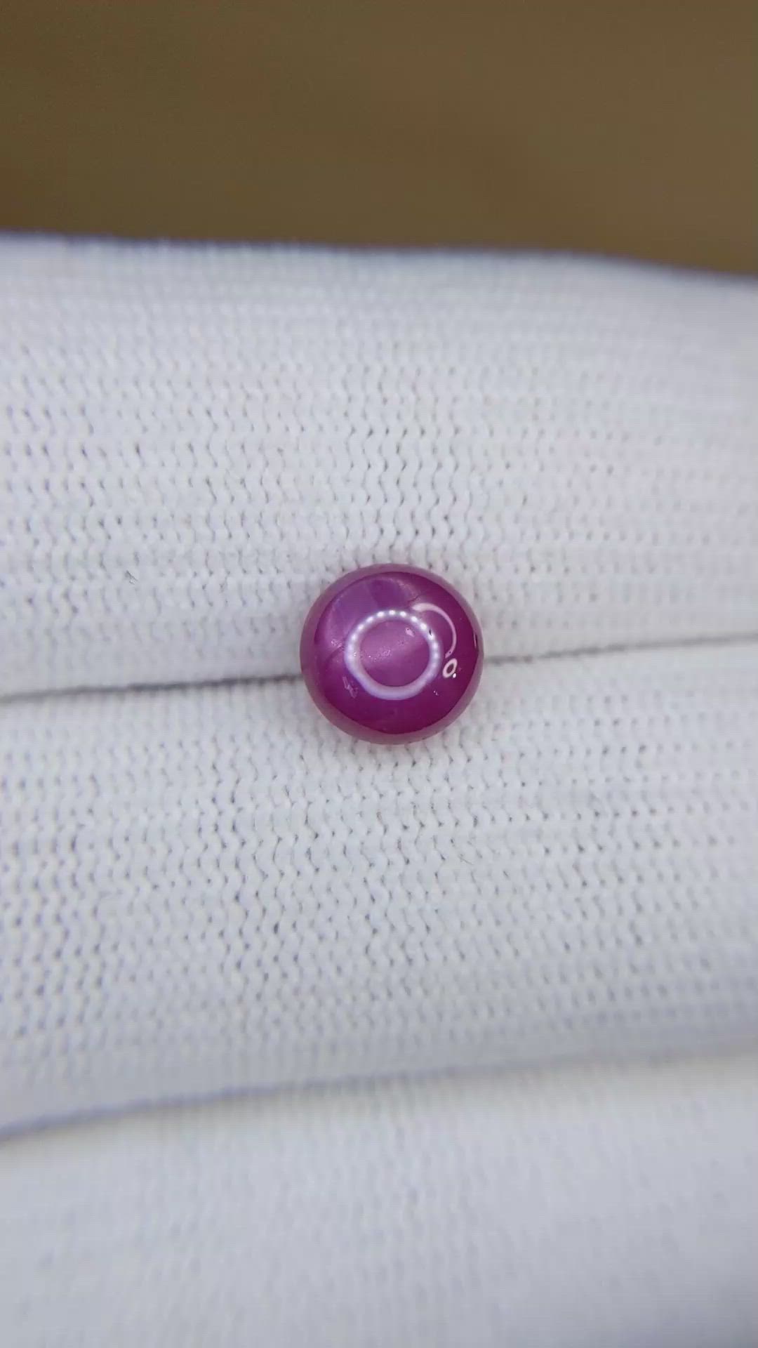 2.57 Ct. Purplish Red Star Ruby from Mozambique Size Video