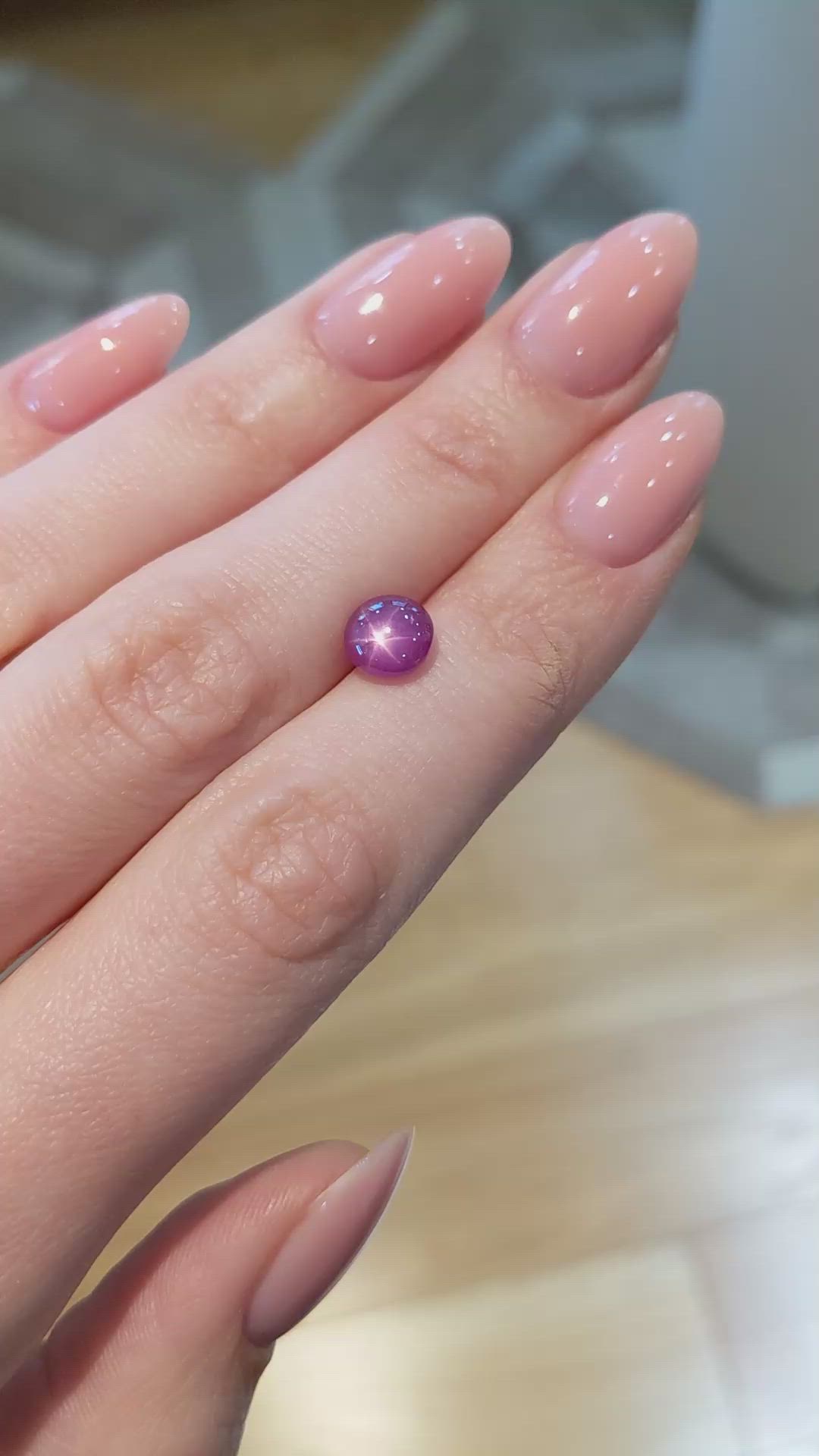 2.57 Ct. Purplish Red Star Ruby from Mozambique Size Video