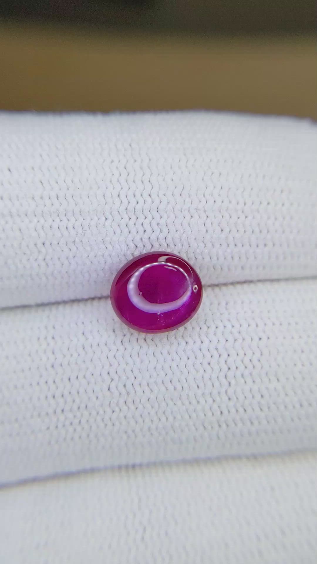 2.78 Ct. Purplish Red Star Ruby from Mozambique Size Video