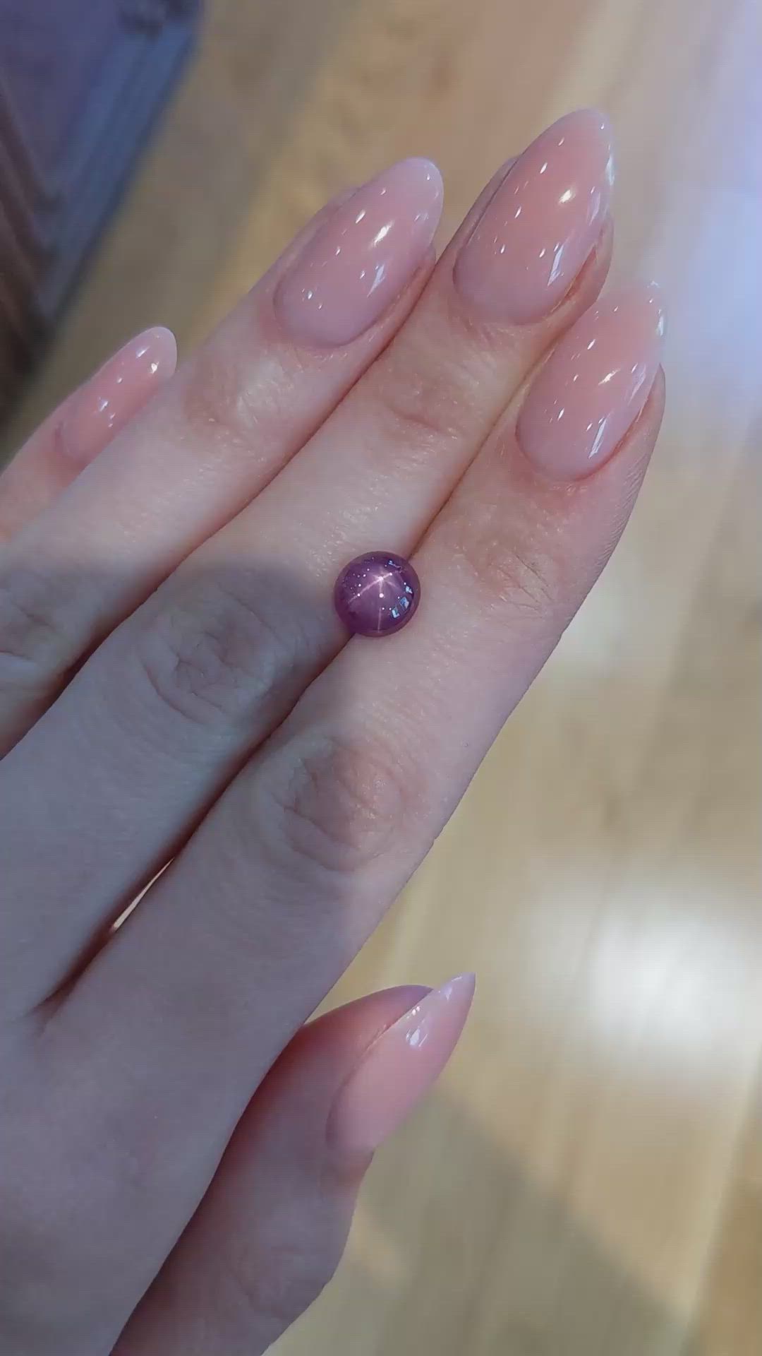 3.83 Ct. Purplish Red Star Ruby from Mozambique Size Video