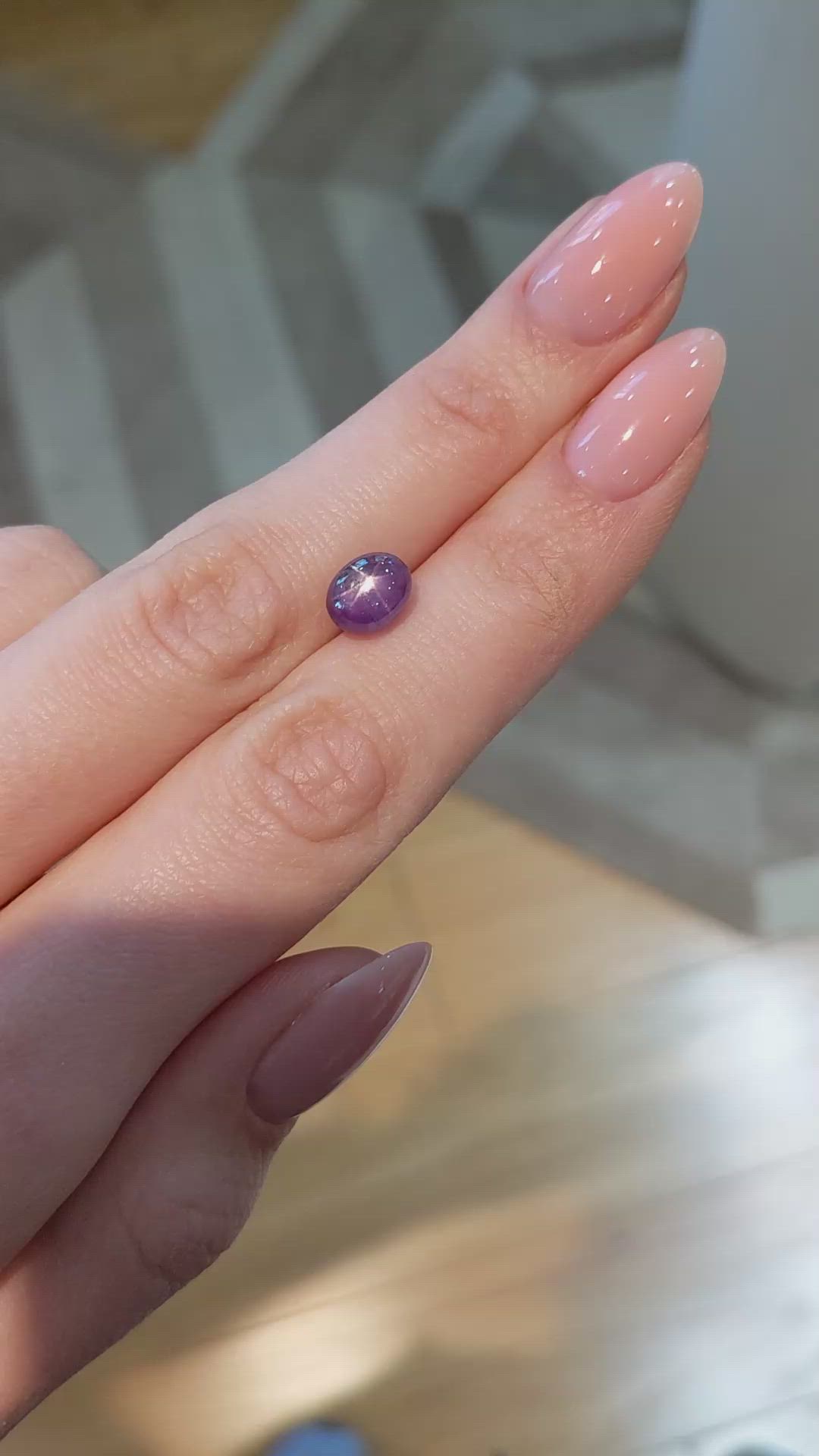 4.32 Ct. Purplish Red Star Ruby from Mozambique Size Video