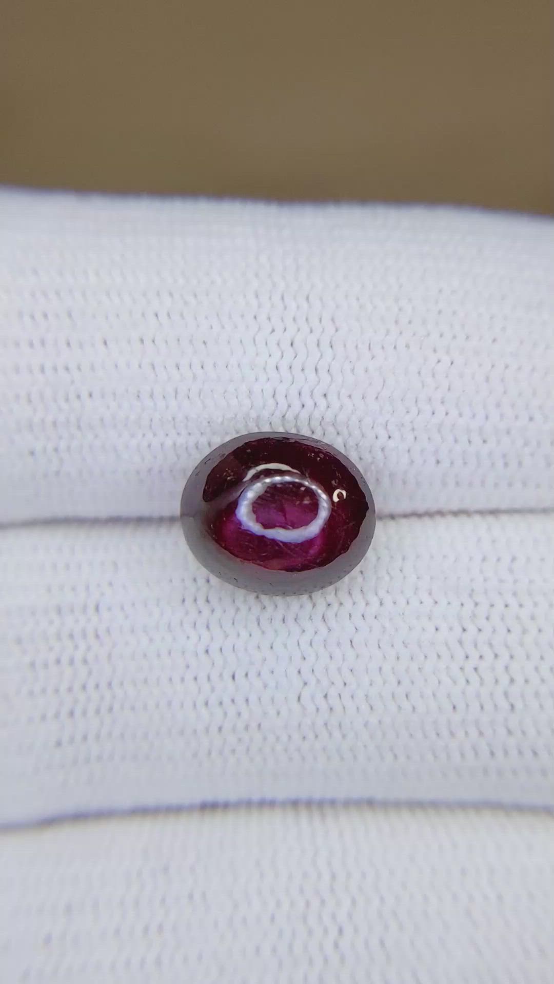 5.83 Ct. Purplish Red Star Ruby from Mozambique Size Video
