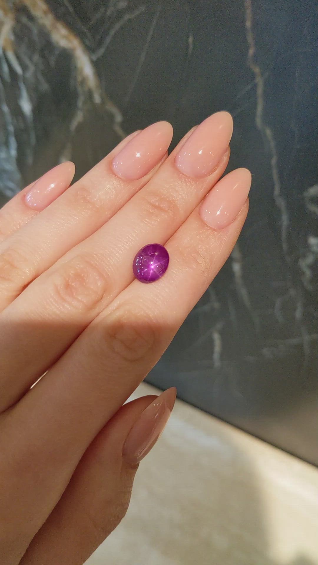 5.93 Ct. Purplish Red Star Ruby from Mozambique Size Video