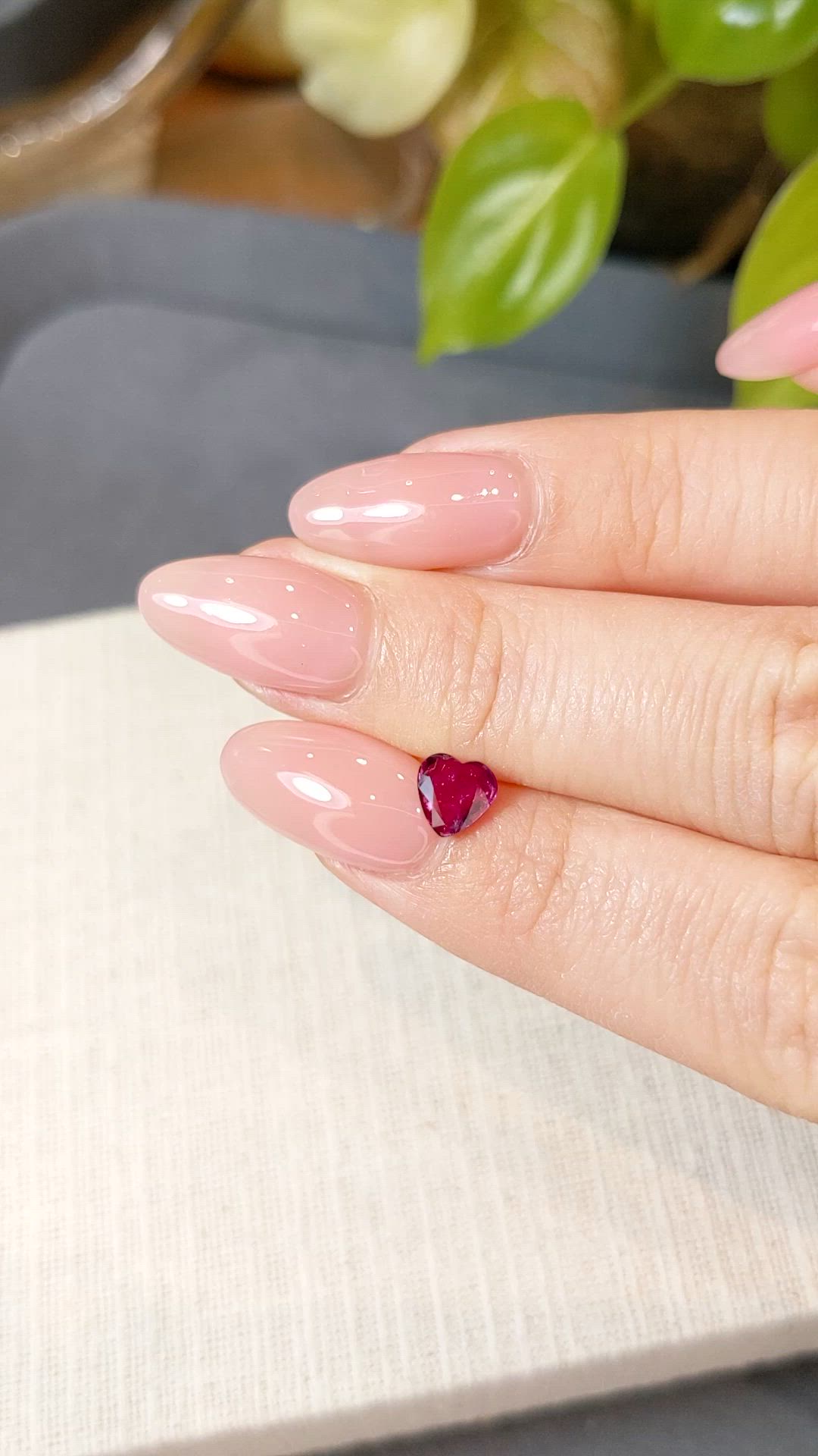 0.82 Ct. Pinkish Red Ruby from Thailand Size Video