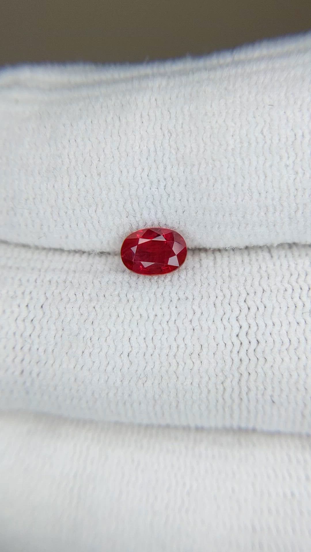 0.70 Ct. Purplish Red Ruby from Burma (Myanmar) Size Video