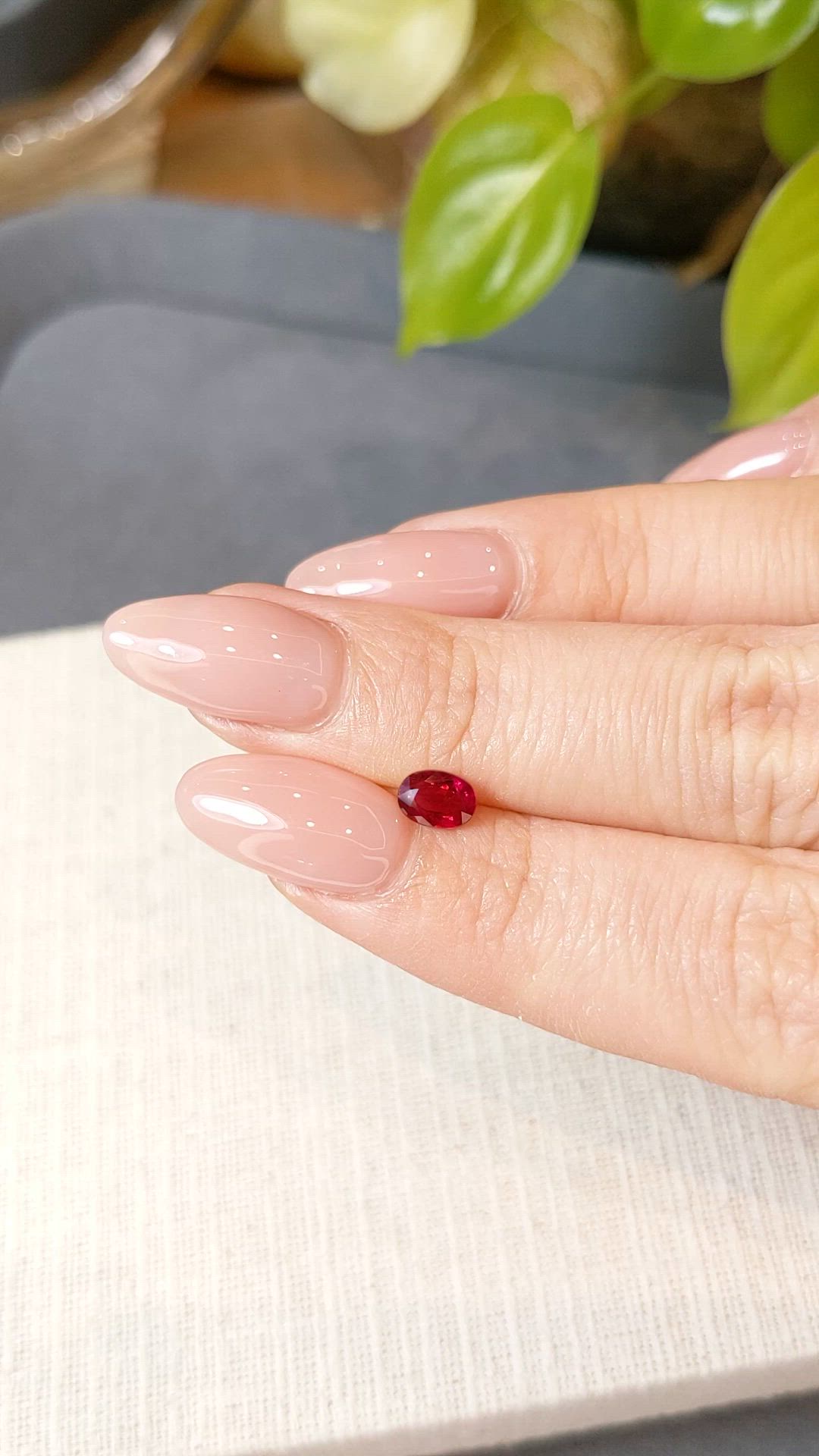 0.70 Ct. Purplish Red Ruby from Burma (Myanmar) Size Video