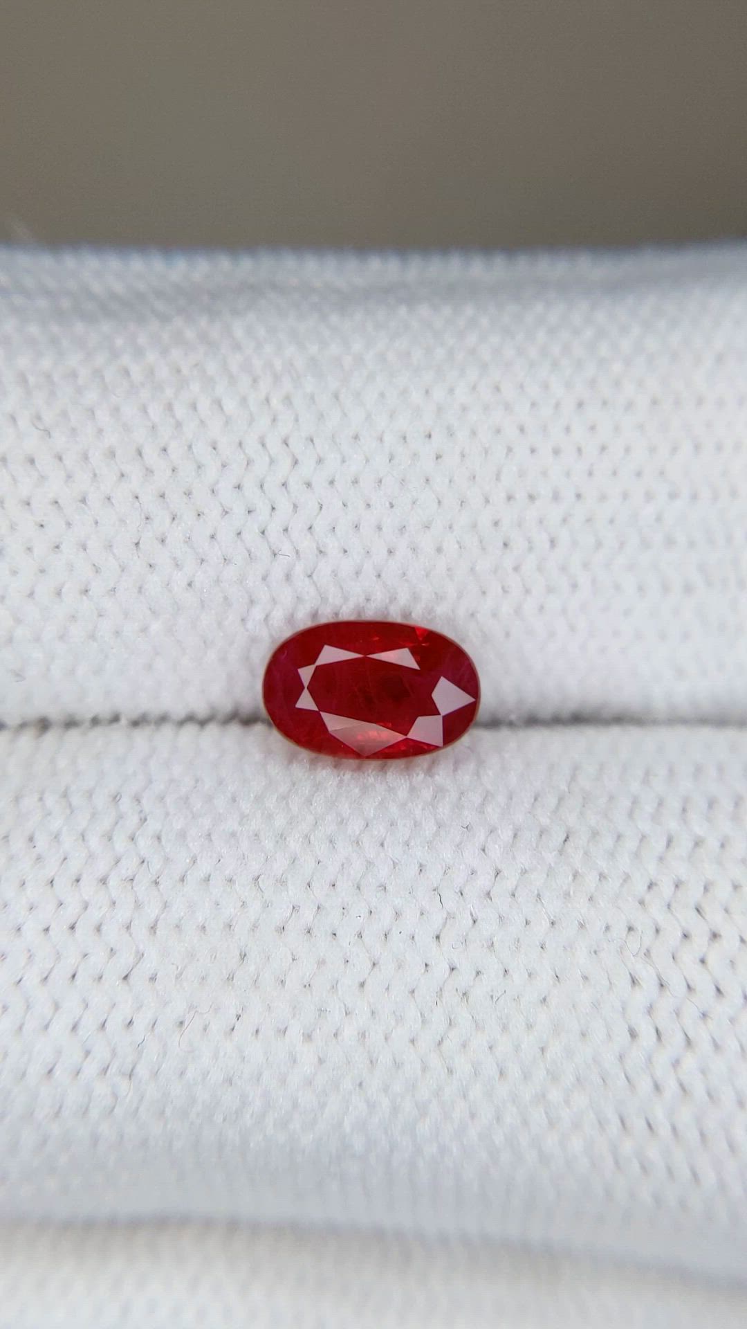 1.03 Ct. Purplish Red Ruby from Burma (Myanmar) Size Video