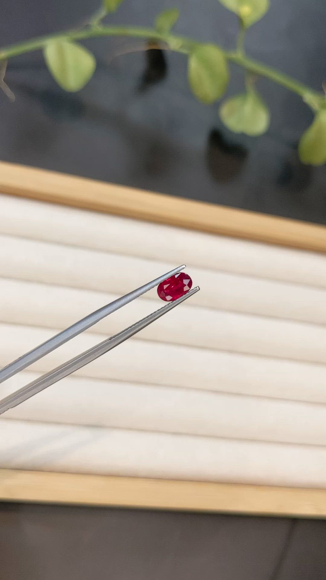 1.03 Ct. Purplish Red Ruby from Burma (Myanmar) Size Video